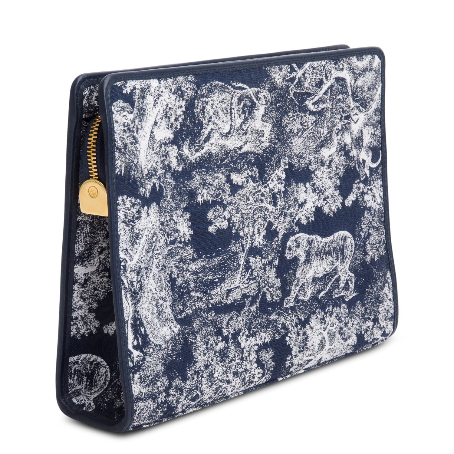 Christian Dior 2024 Blue Toile de Jouy Reverse Jacquard Dea 30 Montaigne Pouch