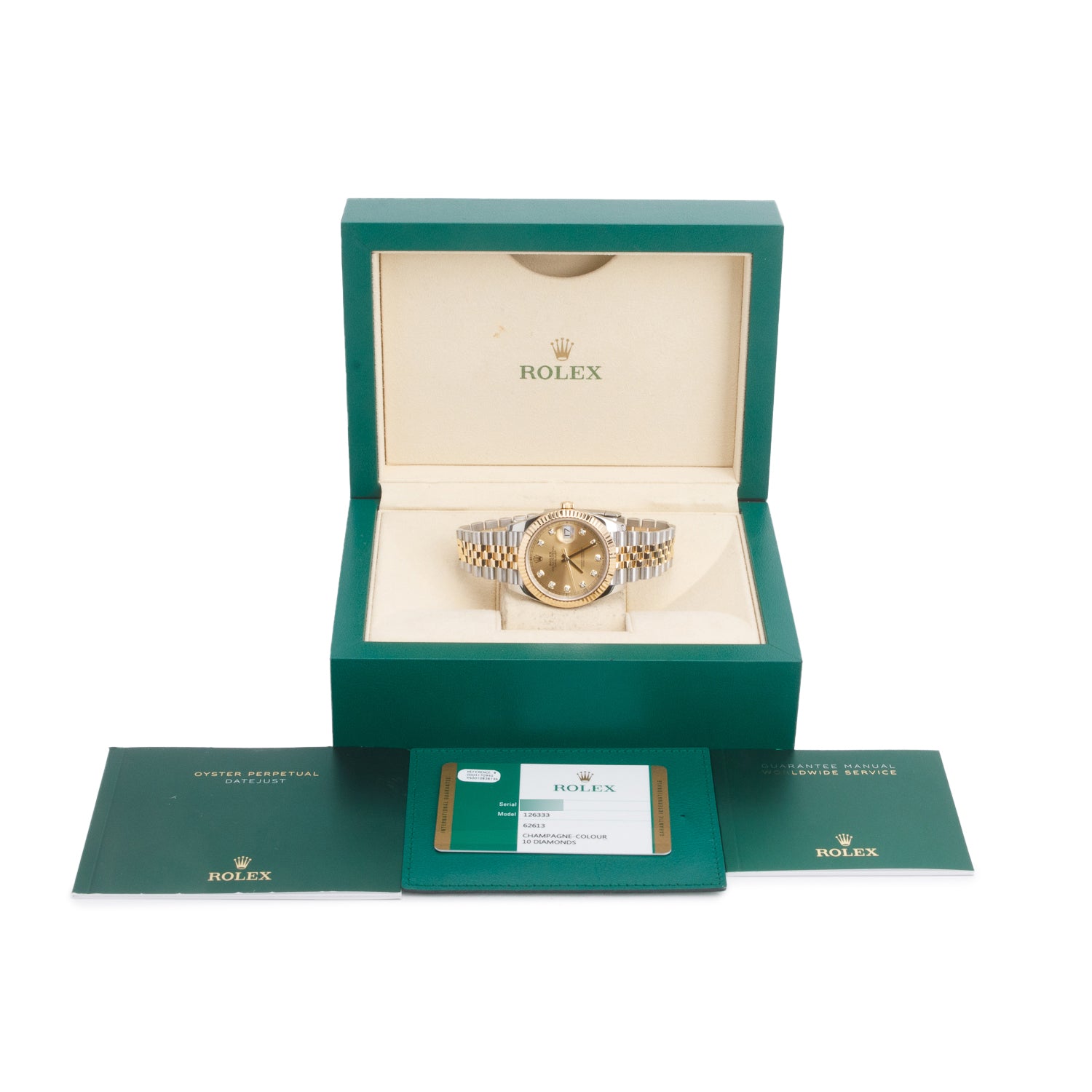 Rolex 2020 Stainless Steel & 18k Yellow Gold Datejust 41 MM Automatic Watch Champagne Diamond Dial 126333 w/ Box & Papers