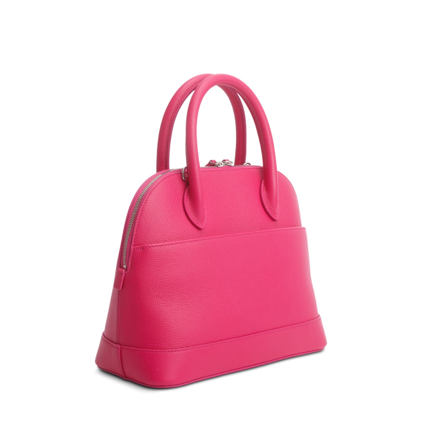 Balenciaga Pink Signature Grained Calfskin Logo S Ville Top Handle Bag w/ Strap