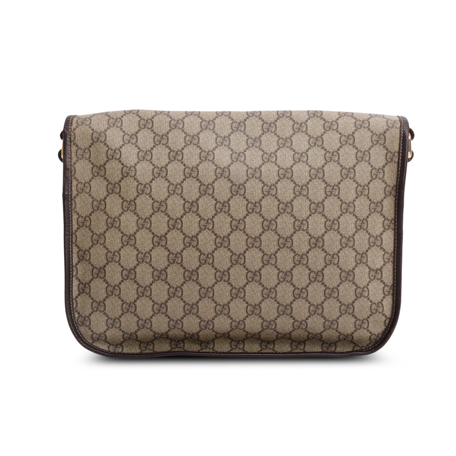 Gucci GG Supreme Double Buckle Flap Messenger Bag