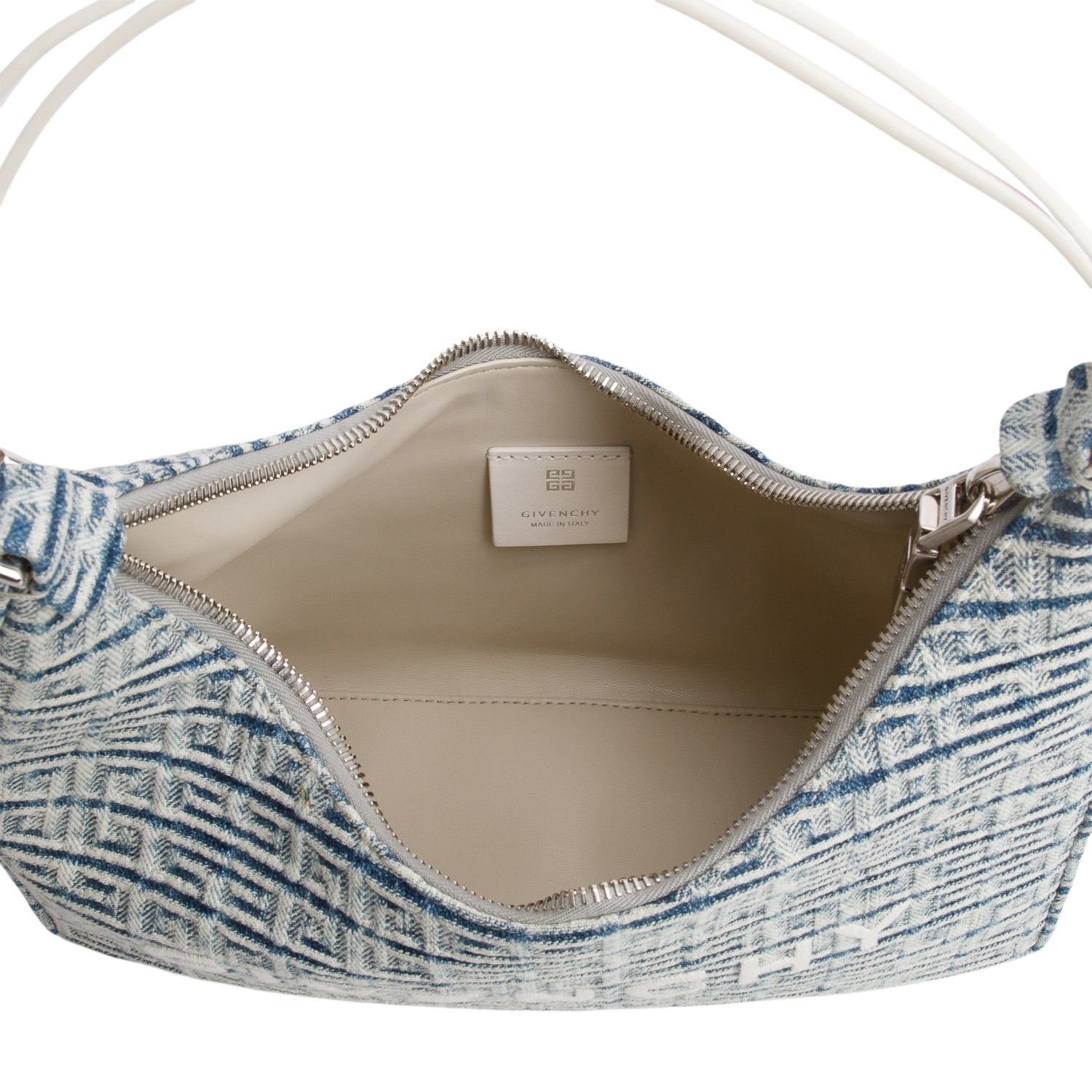 Givenchy 2022 Blue Denim Moon Cut-Out Shoulder Bag