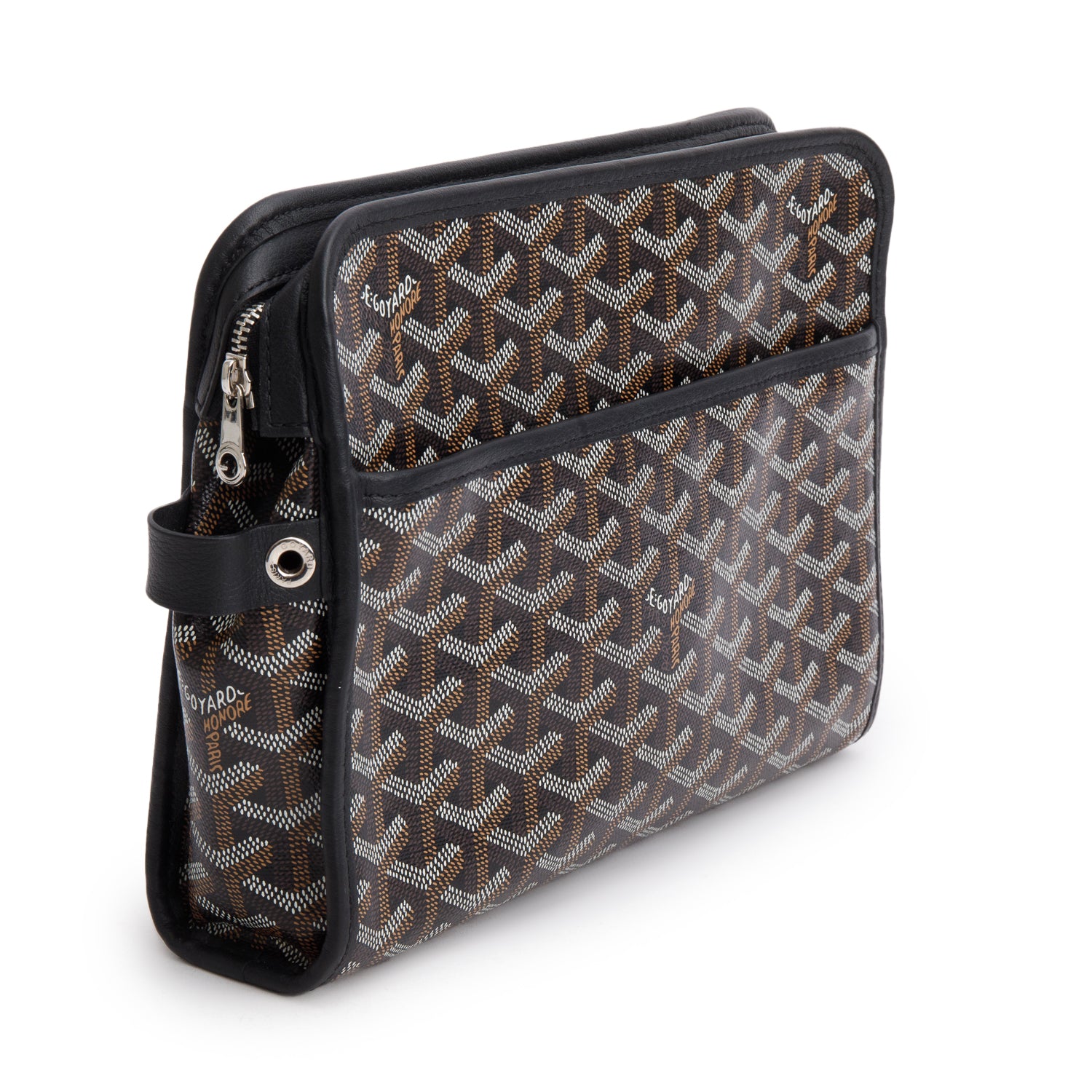 Goyard 2024 Black Goyardine Jouvence MM Toiletry Pouch