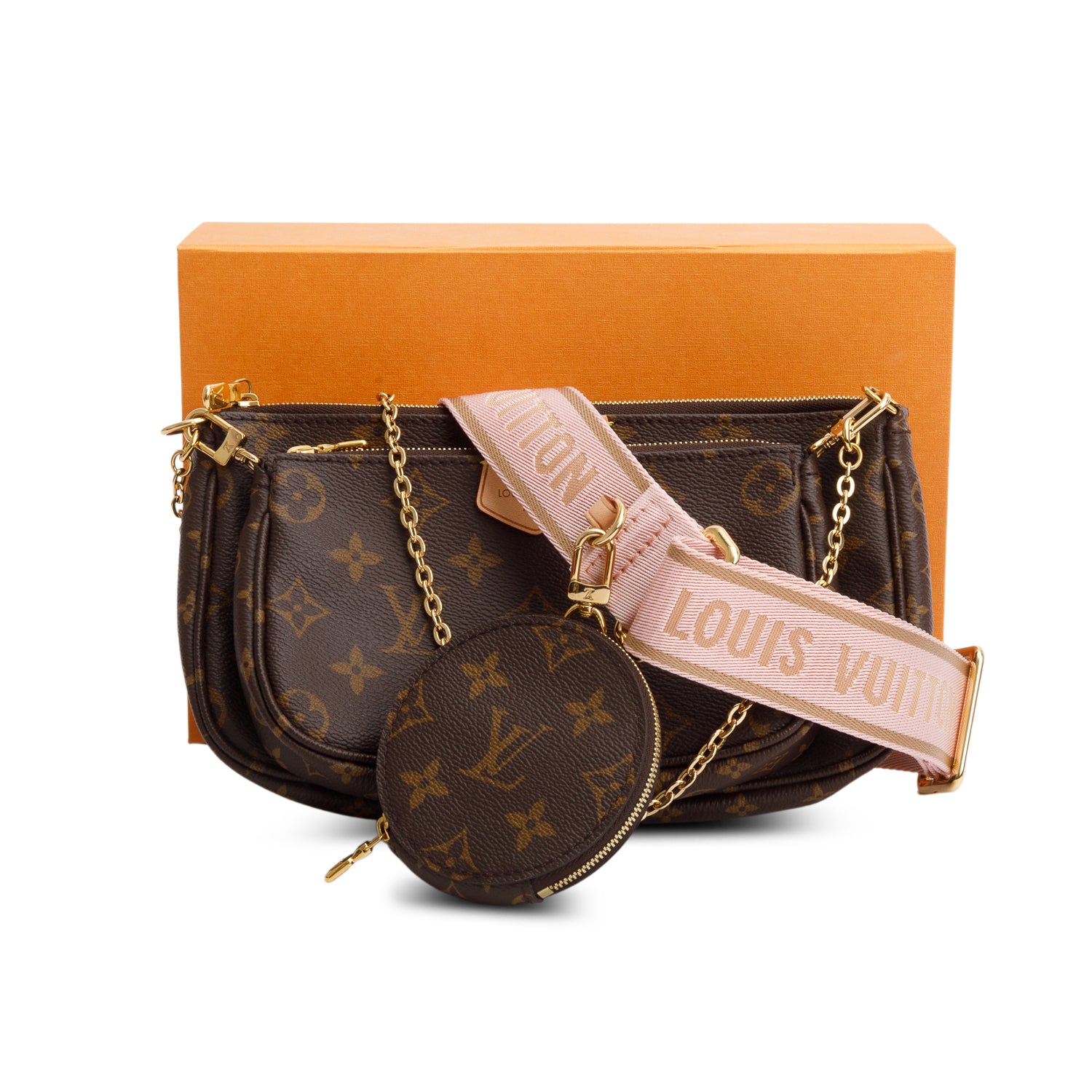 Louis Vuitton Monogram Rose Multi-Pochette Accessoires w/ Box