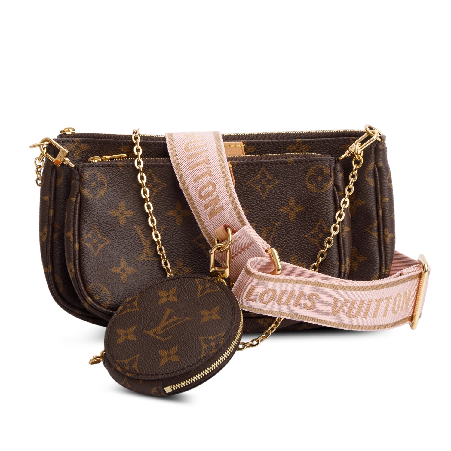 Louis Vuitton Monogram Rose Multi-Pochette Accessoires w/ Box