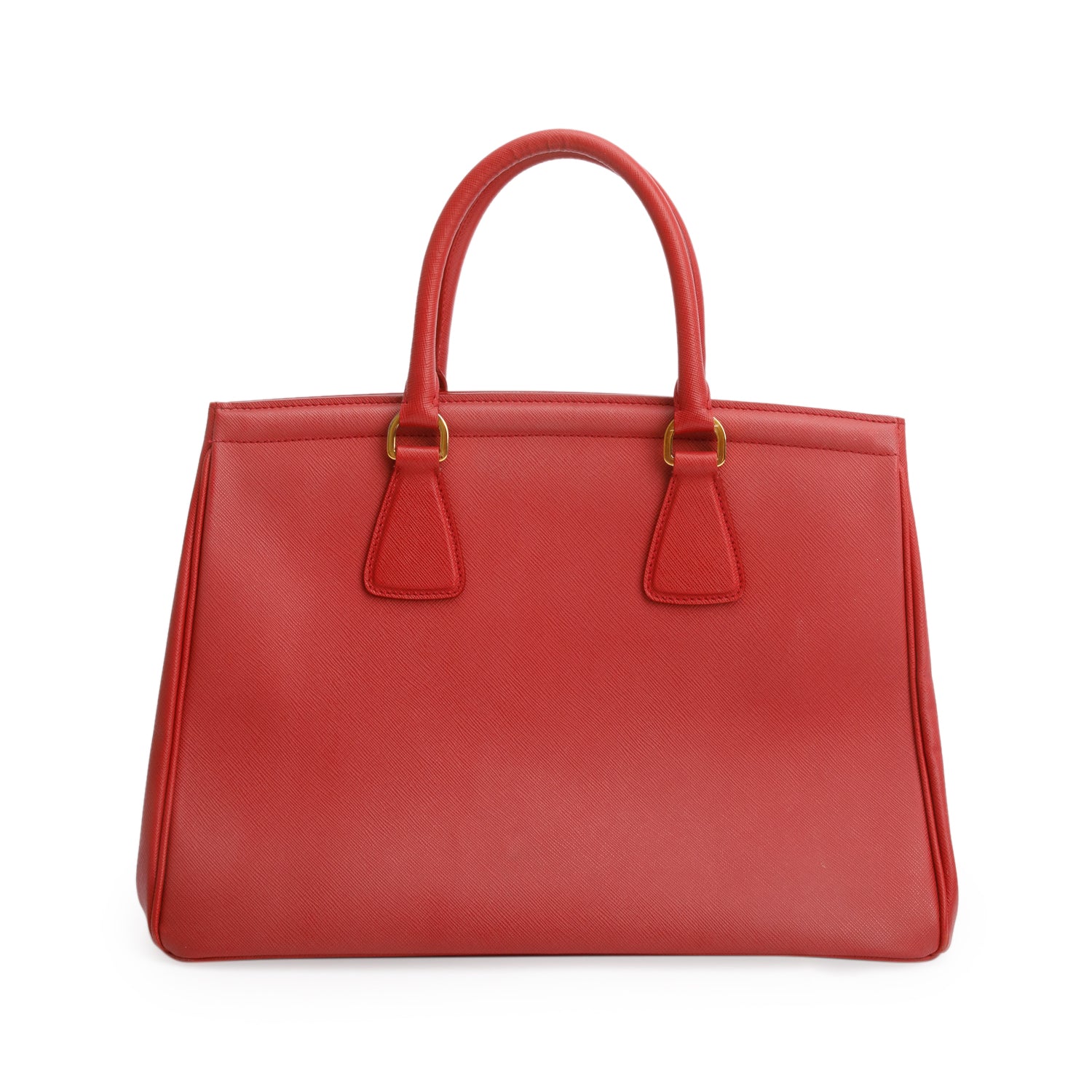 Prada Red Saffiano Lux Medium Parabole Tote