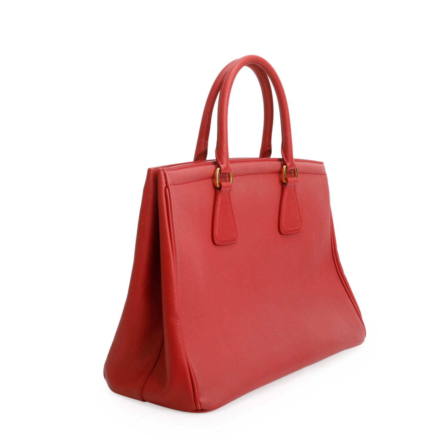 Prada Red Saffiano Lux Medium Parabole Tote