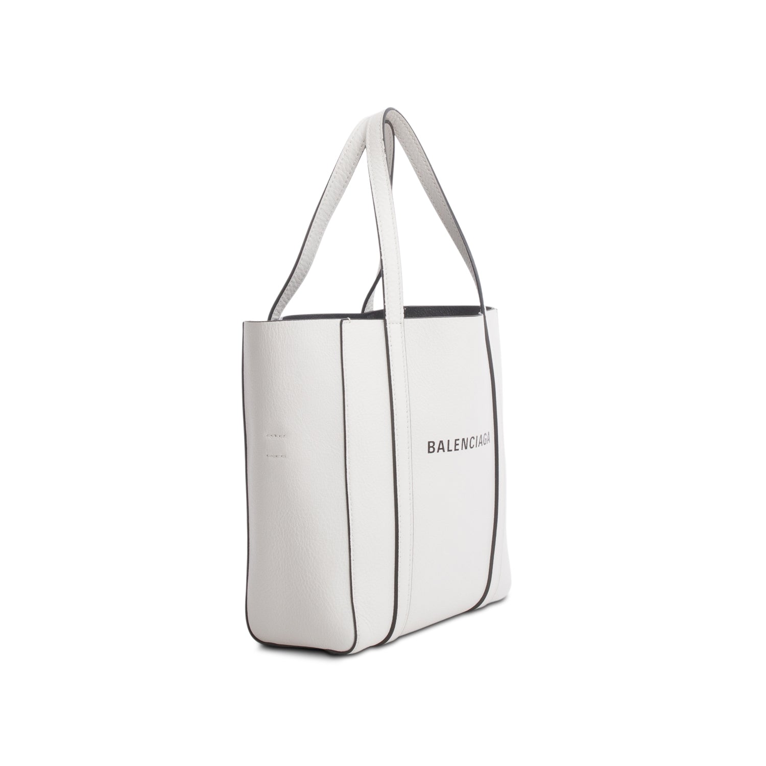 Balenciaga White Smooth Calfskin Logo XXS Everyday Tote w/ Strap