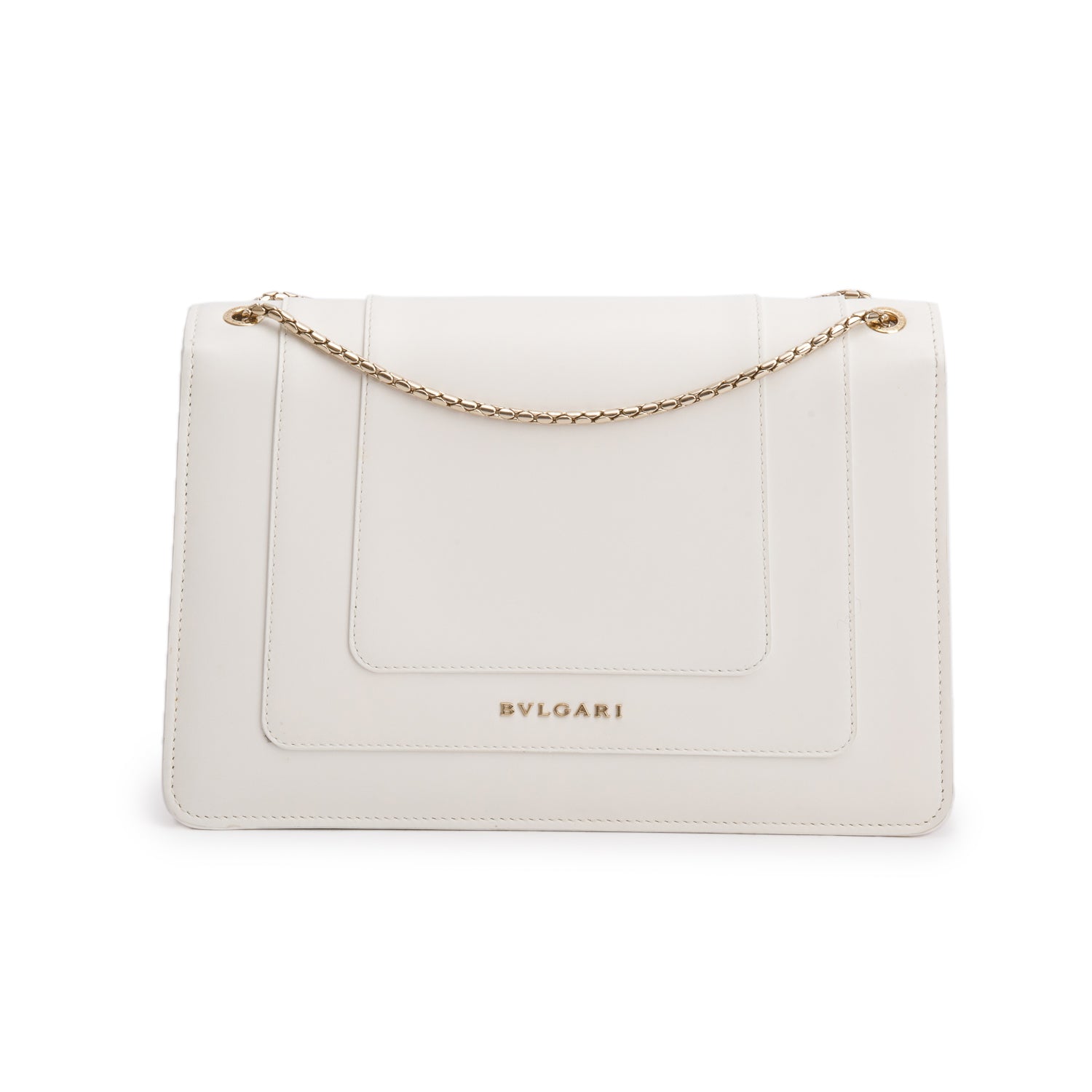 BVLGARI White/Pink Calfskin Leather Medium Serpenti Forever Bag w/ Box, Receipt & Authenticity Card