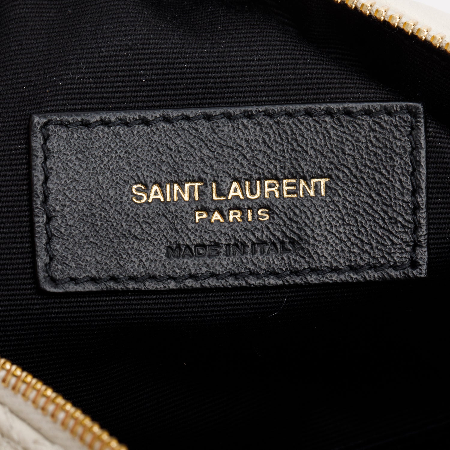 Saint Laurent 2022 Ivory Quilted Lambskin Leather Mini Sade Tube Bag w/ Box