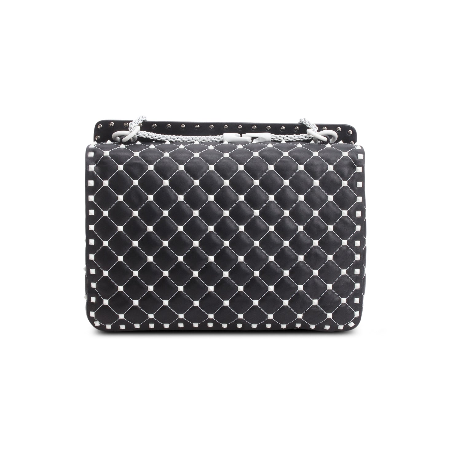 Valentino Black Nappa Leather Medium Rockstud Spike Shoulder Bag