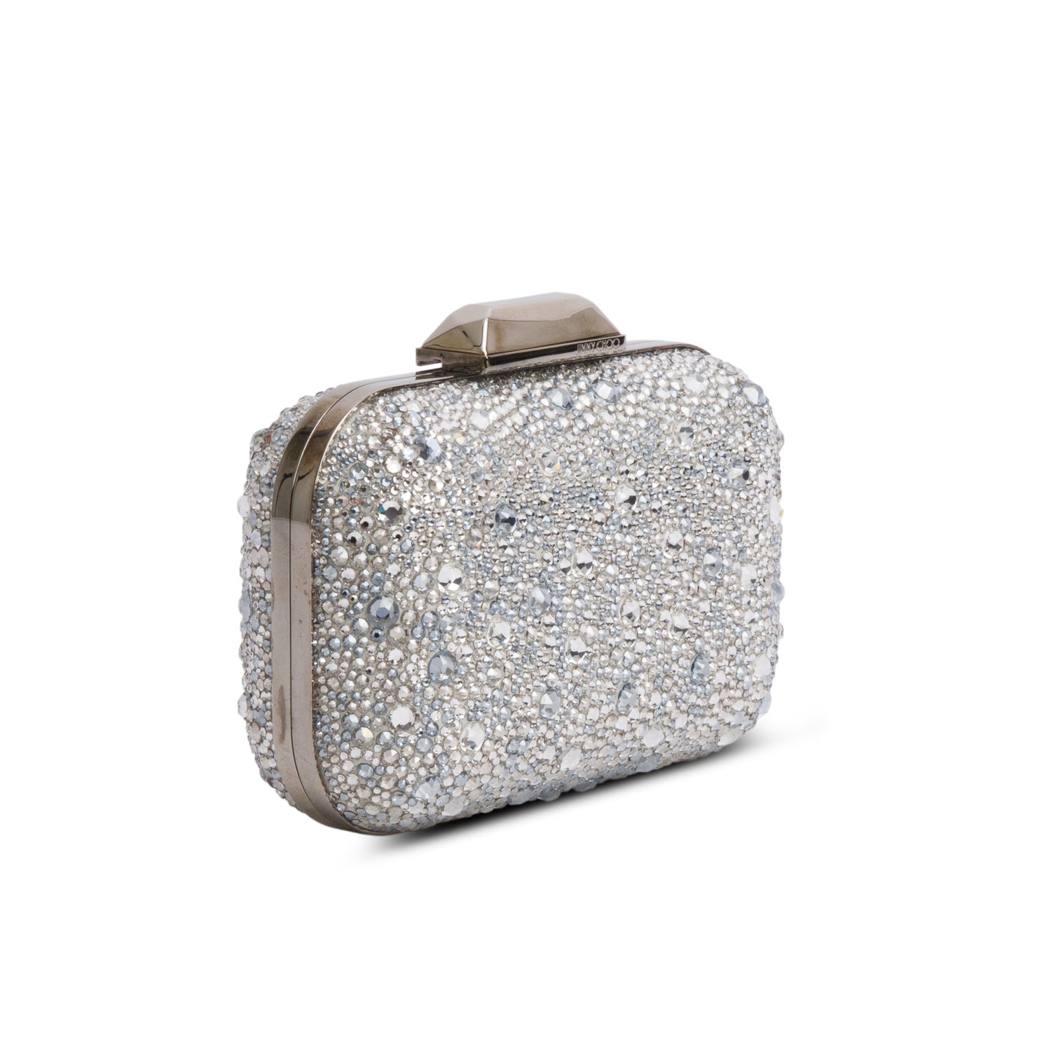 Jimmy Choo Silver Halo Crystal Cloud Clutch w/ Box