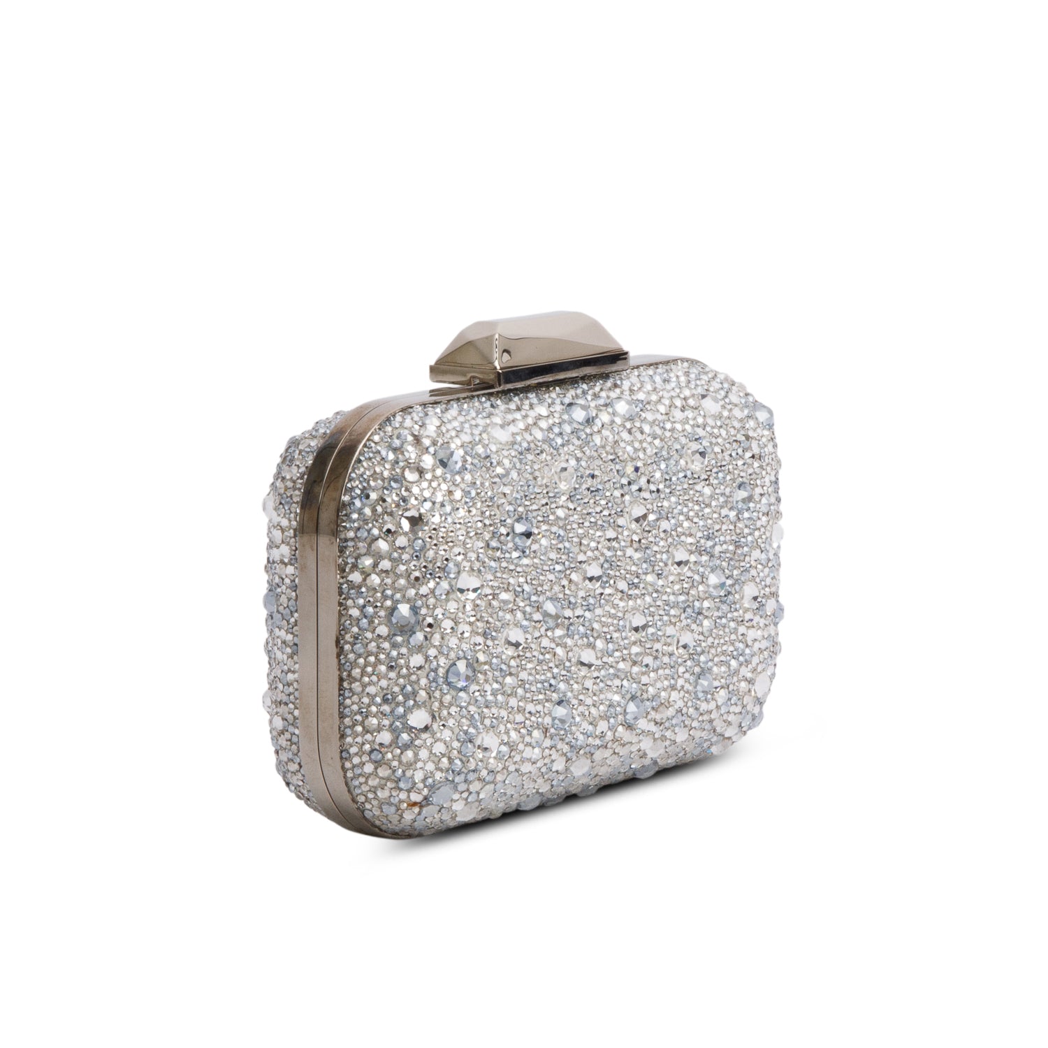 Jimmy Choo Silver Halo Crystal Cloud Clutch w/ Box