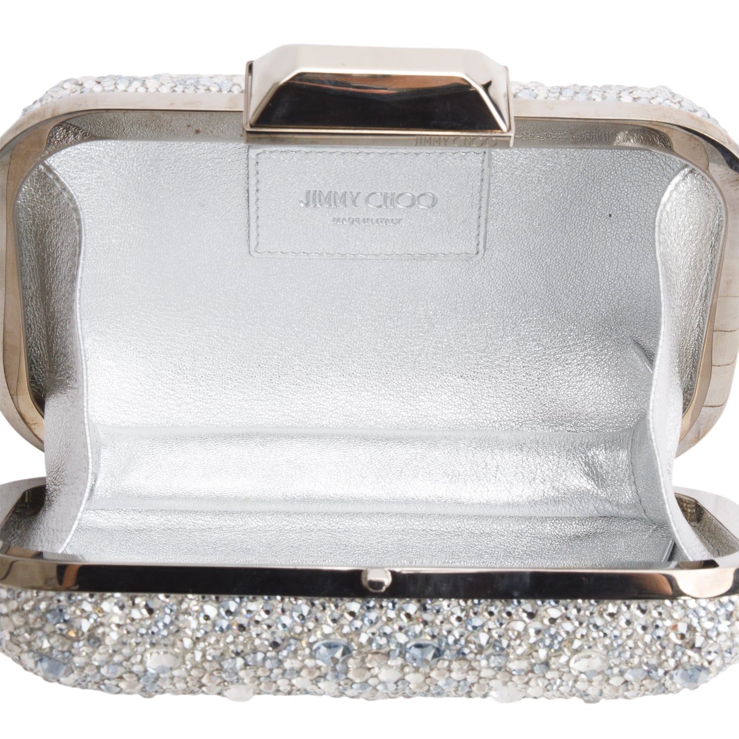 Jimmy Choo Silver Halo Crystal Cloud Clutch w/ Box