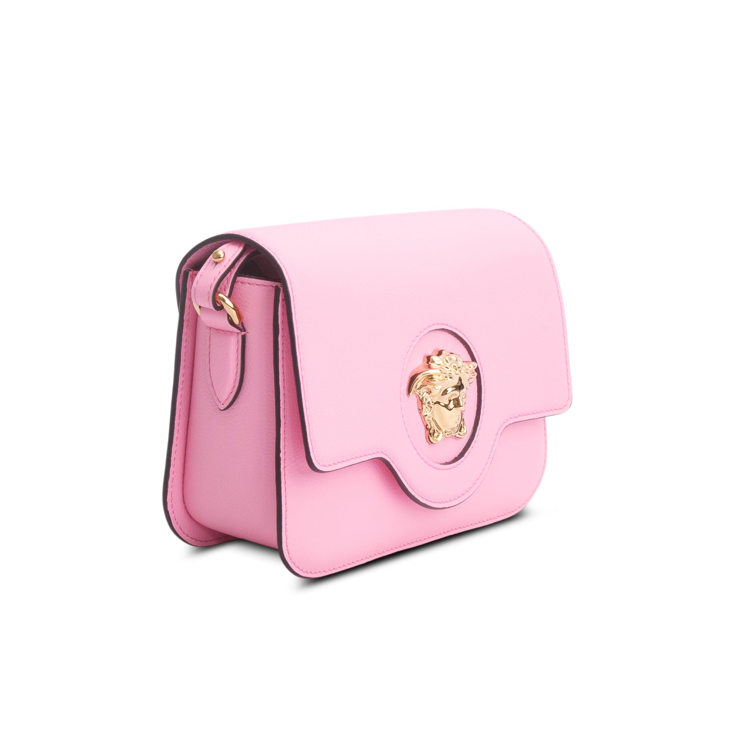 Versace Pink Grained Calfskin La Medusa Shoulder Bag