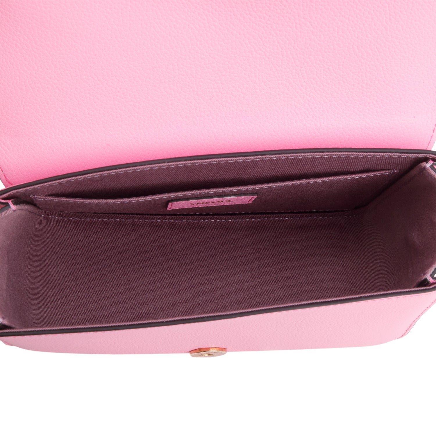 Versace Pink Grained Calfskin La Medusa Shoulder Bag