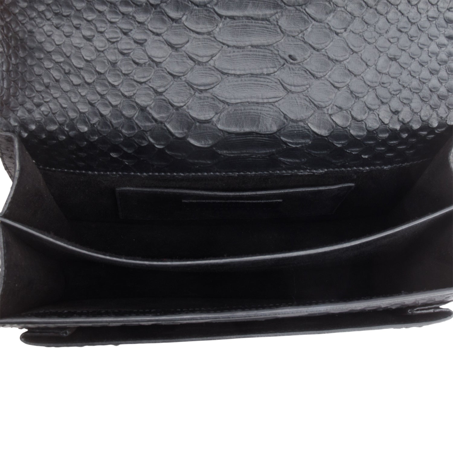 Saint Laurent So Black Python Embossed Calfskin Leather Medium Sunset Shoulder Bag