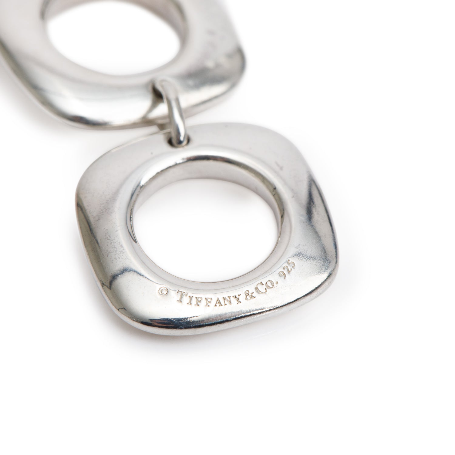 Tiffany & Co. Sterling Silver Cushion Drop Pendant Necklace