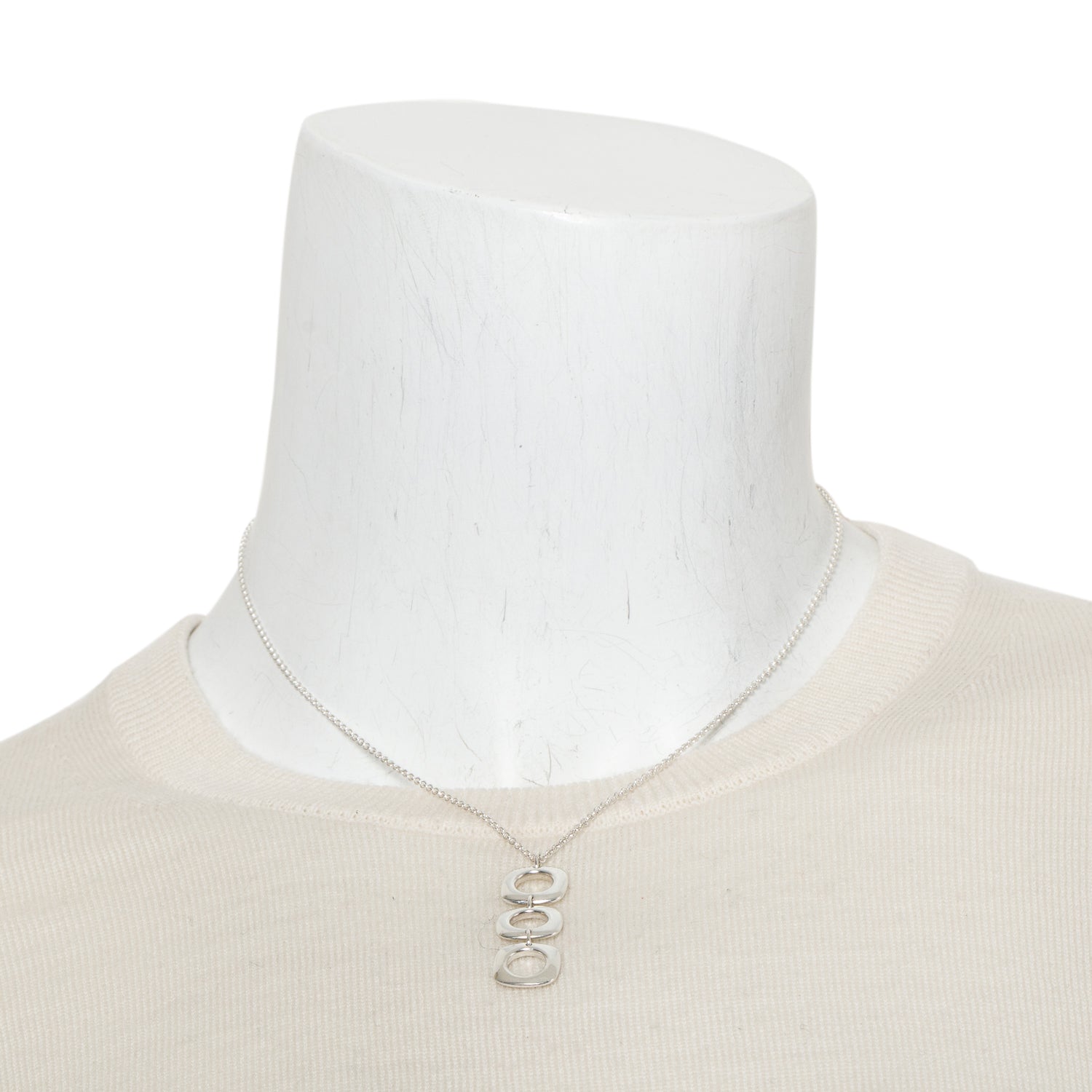 Tiffany & Co. Sterling Silver Cushion Drop Pendant Necklace