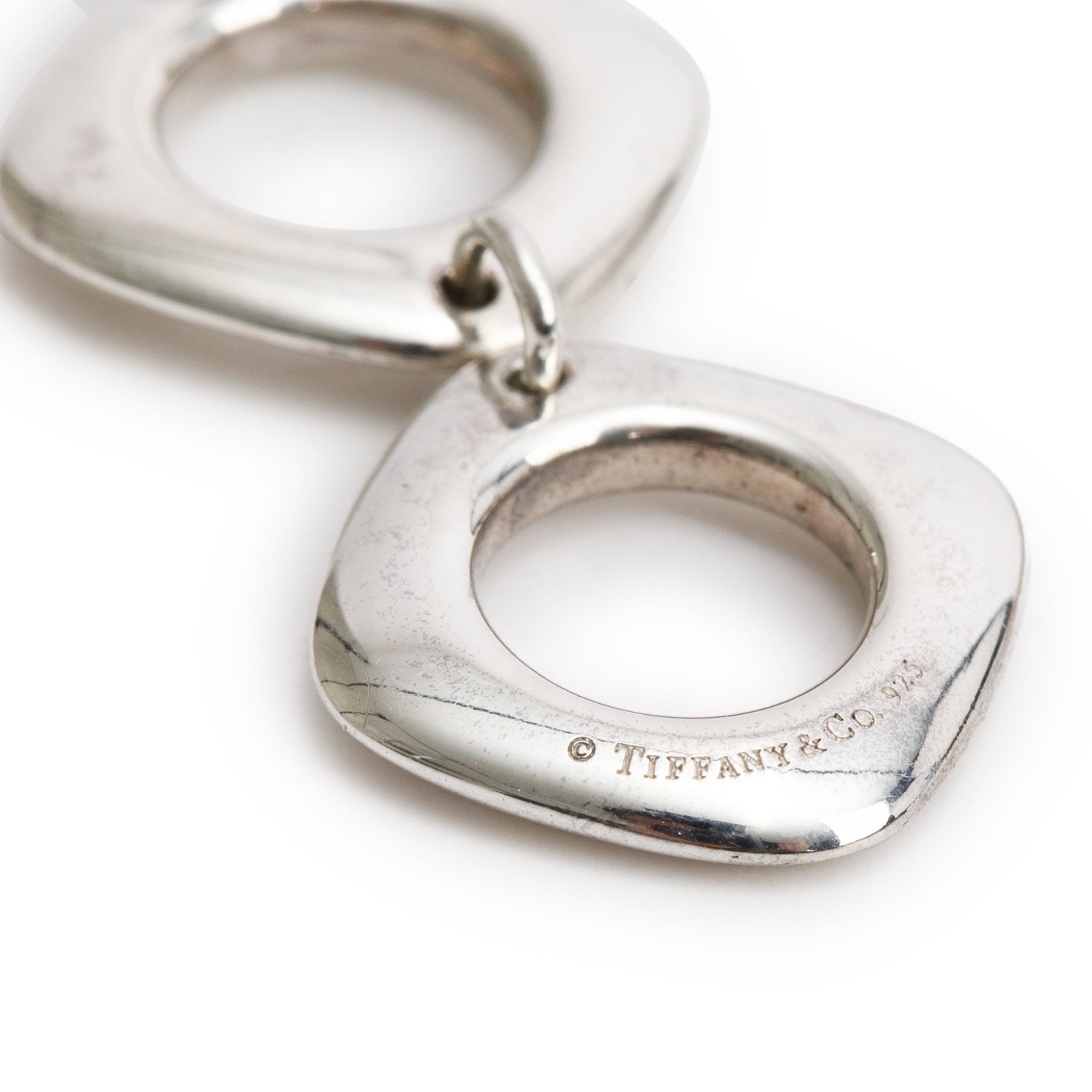 Tiffany & Co. Sterling Silver Double Cushion Drop Earrings