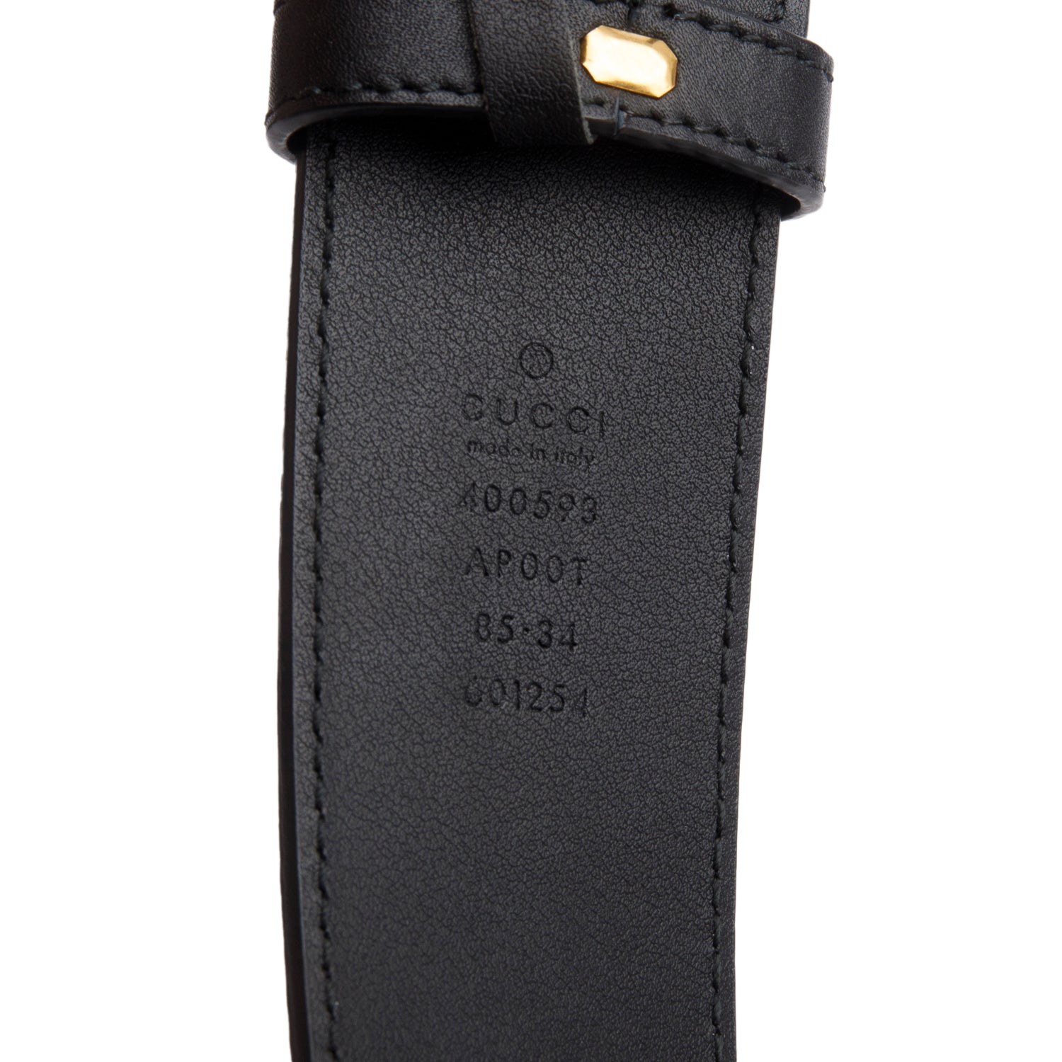 Gucci Black GG Marmont Wide Leather Belt 85 34 w/ Box