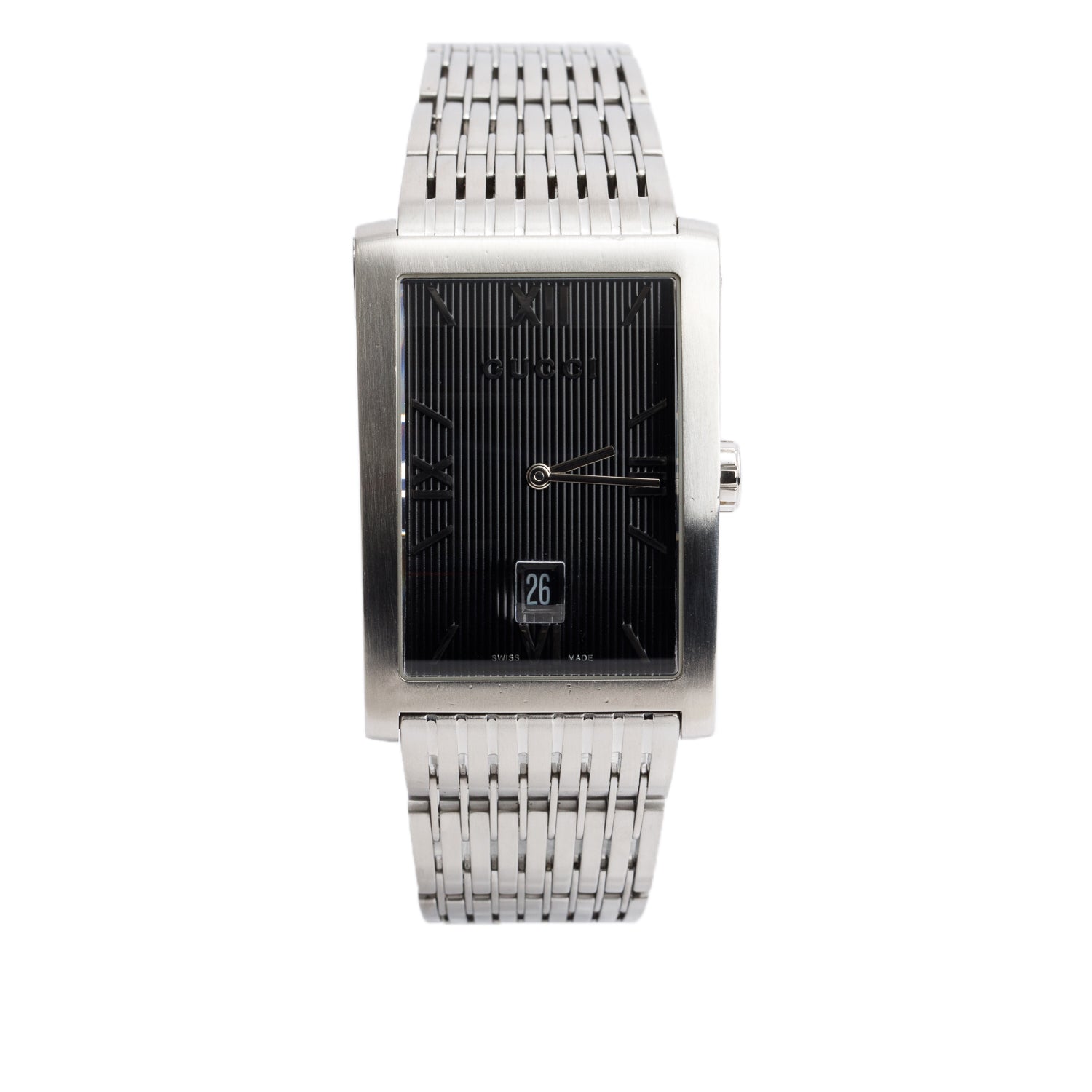 Gucci Stainless Steel Limited Edition G-Metro 8600M Quartz Watch Black Dial
