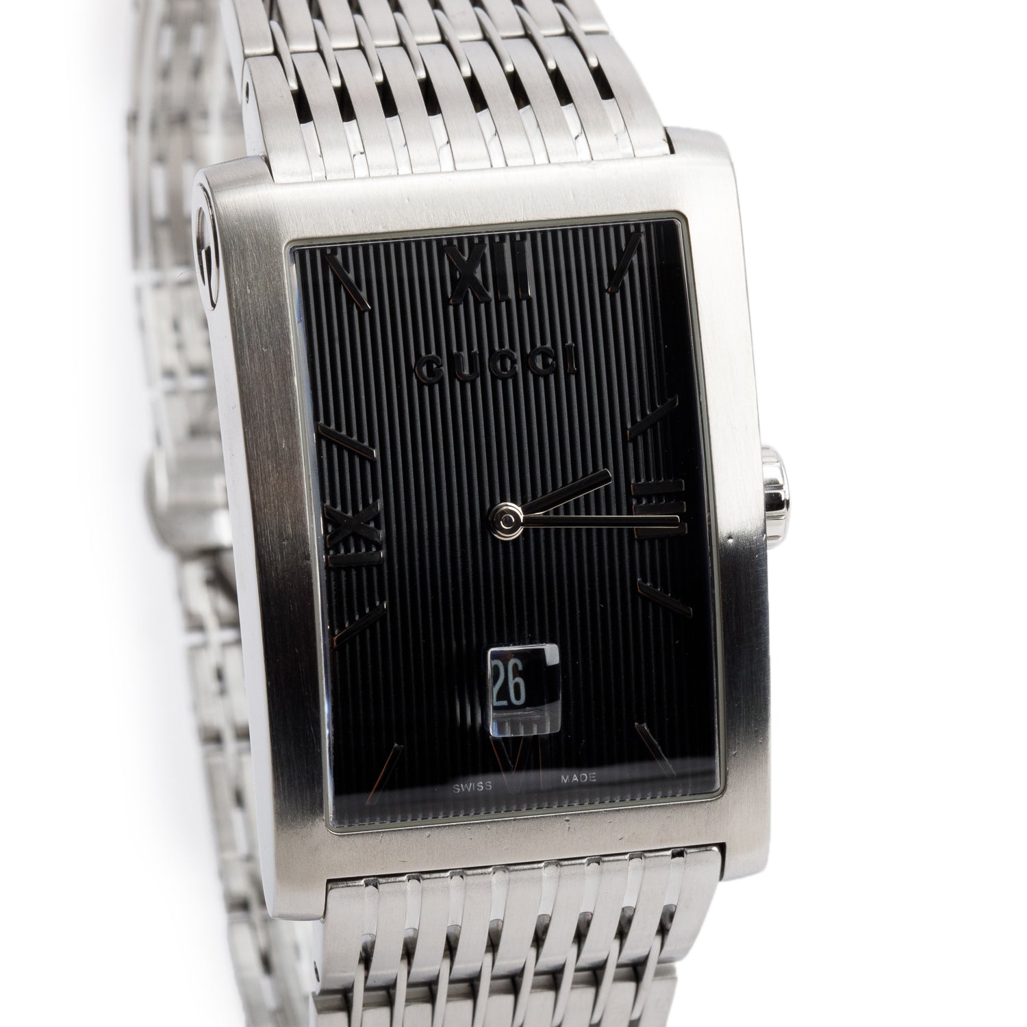 Gucci Stainless Steel Limited Edition G-Metro 8600M Quartz Watch Black Dial