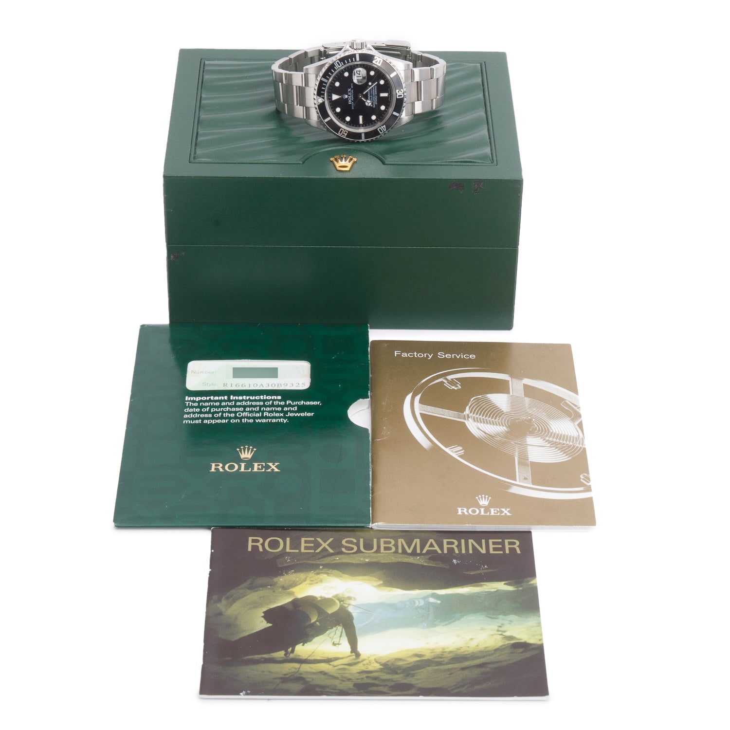 Rolex Stainless Steel Submariner Date 40 MM Watch Black Dial 16610 w/ Box & Papers