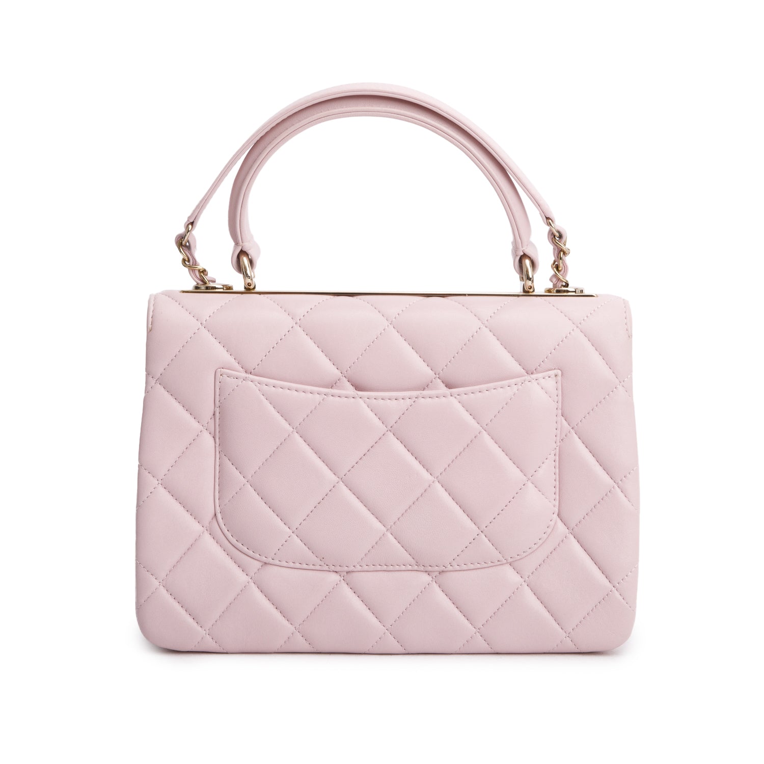 Chanel 2021 Pink Quilted Lambskin Trendy CC Small Top Handle Flap Bag w/ Authenticity Card