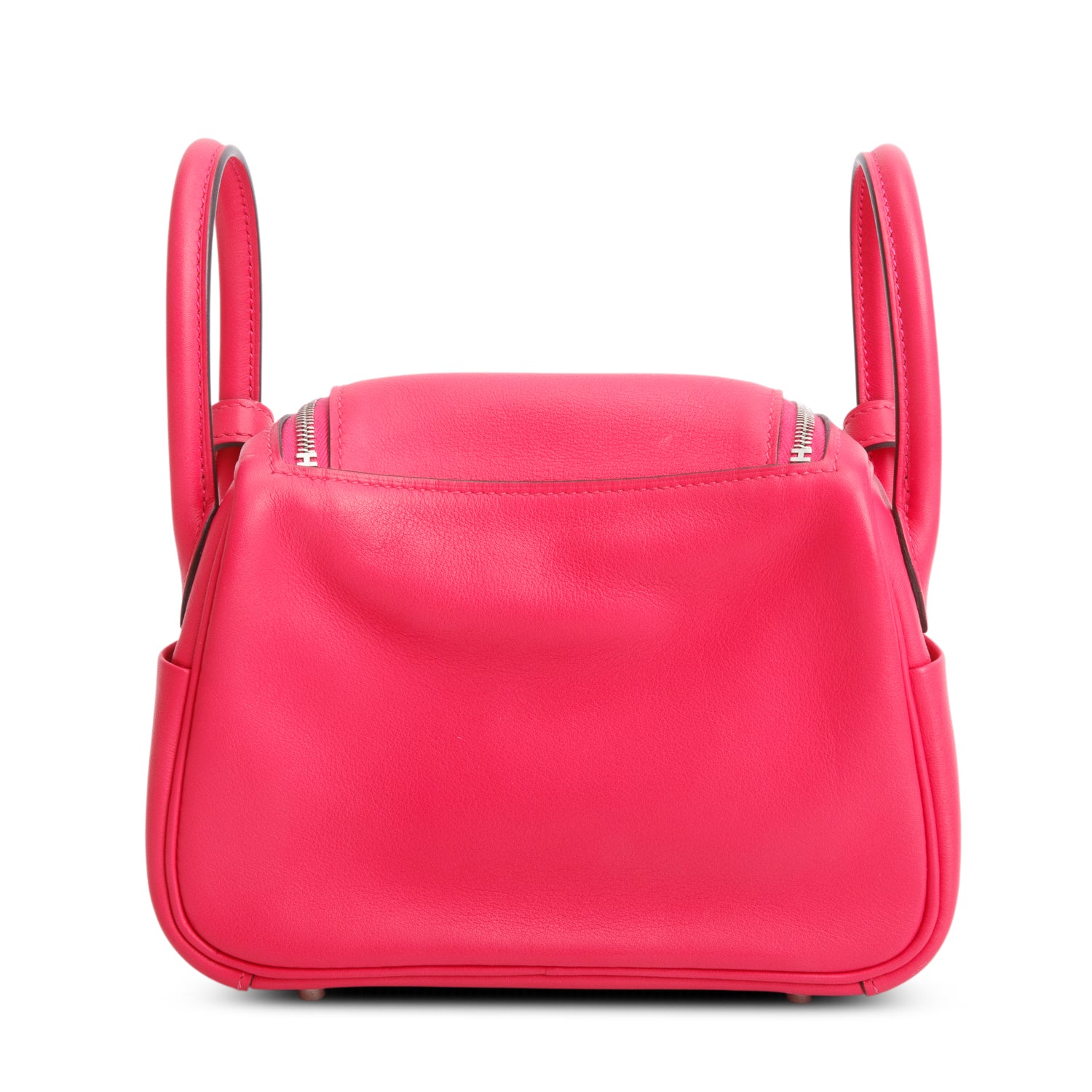 Hermes 2021 Rose Tyrien Rouge Vif Swift Leather Lindy Mini 20 w/ Box