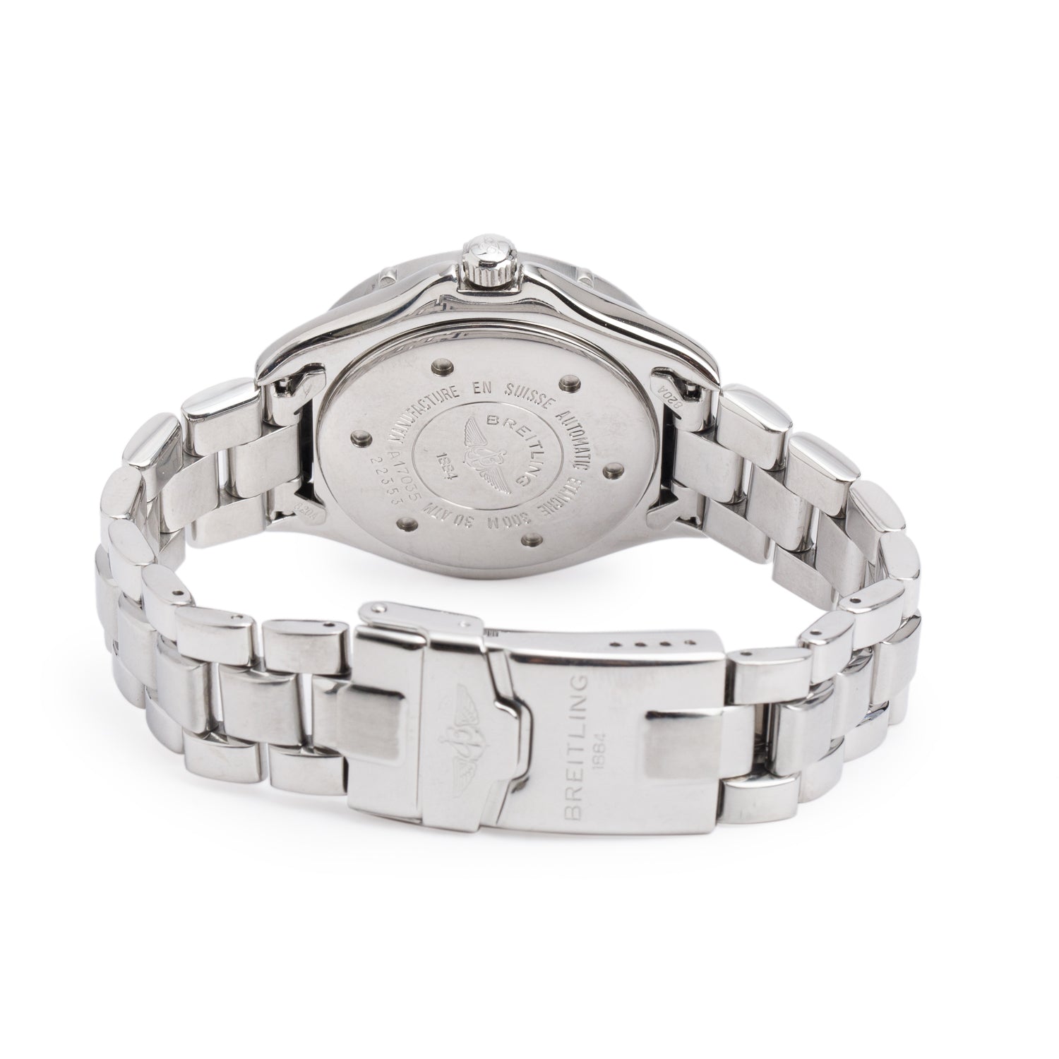 Breitling Stainless Steel Colt 38 MM Automaric Watch White Dial A17035 w/ Case