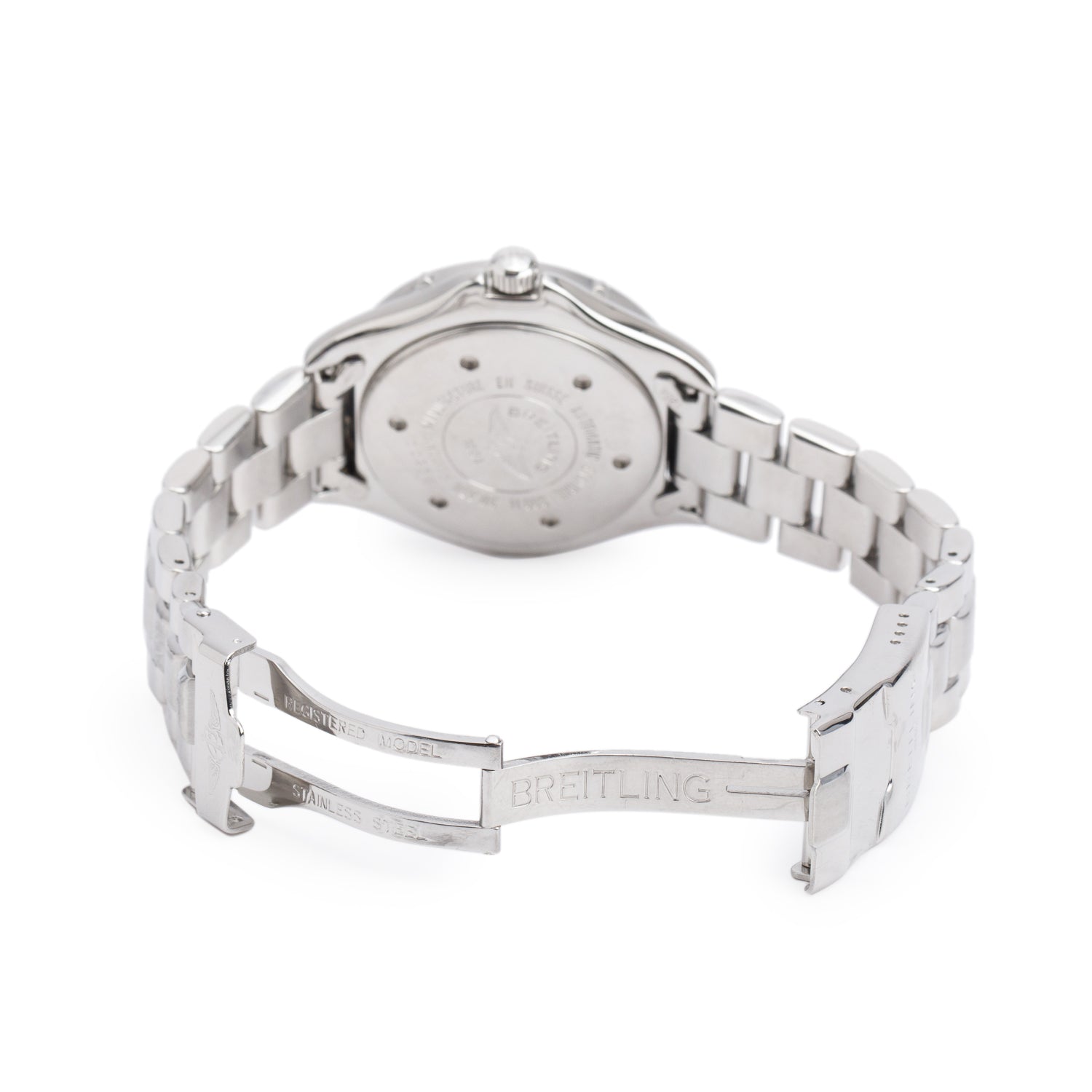 Breitling Stainless Steel Colt 38 MM Automaric Watch White Dial A17035 w/ Case