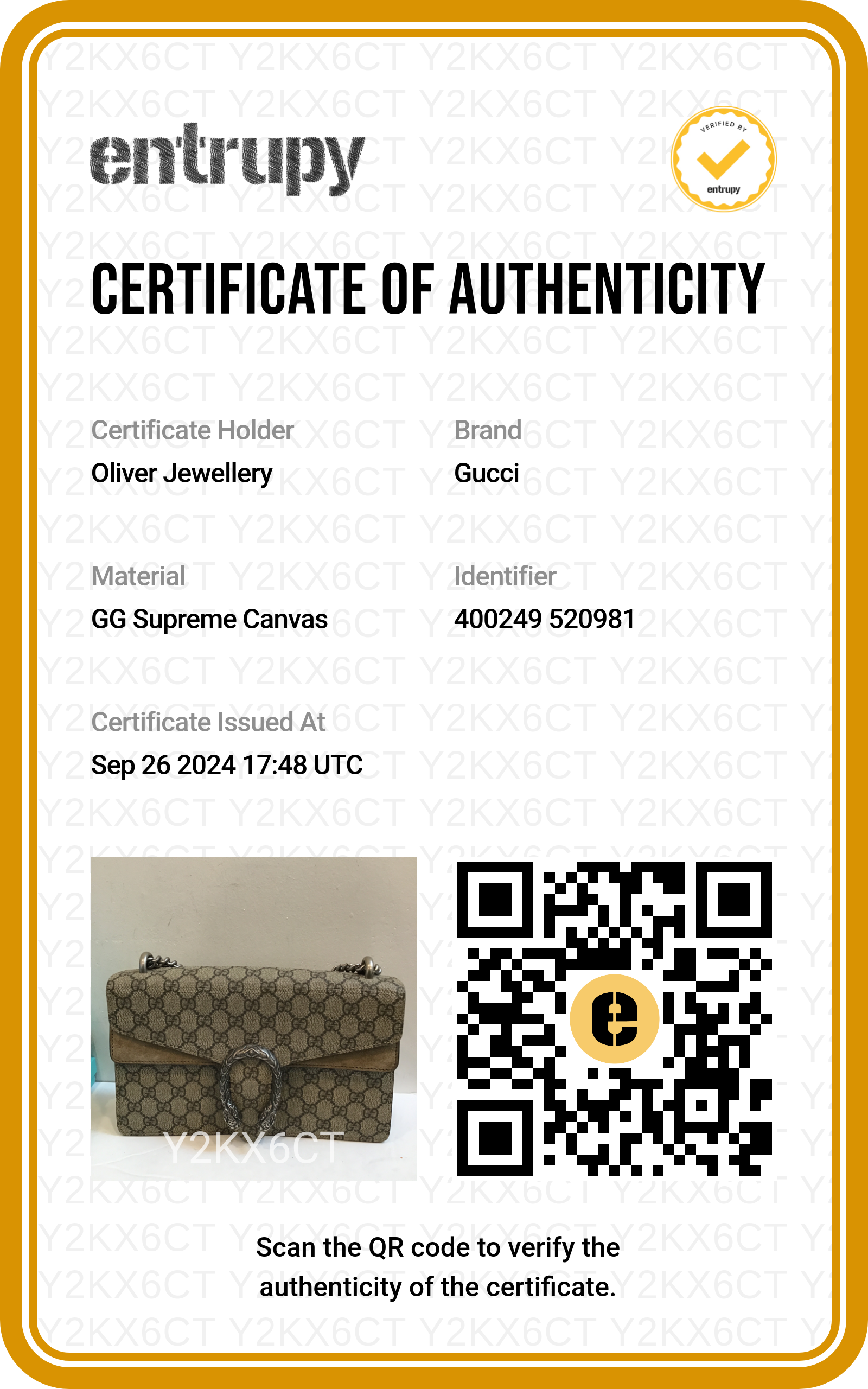 Gucci GG Supreme Small Dionysus Shoulder Bag