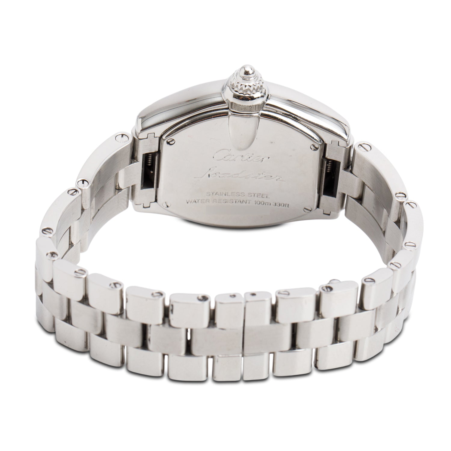 Cartier Stainless Steel Roadster 31 MM Watch Pink Dial 2675