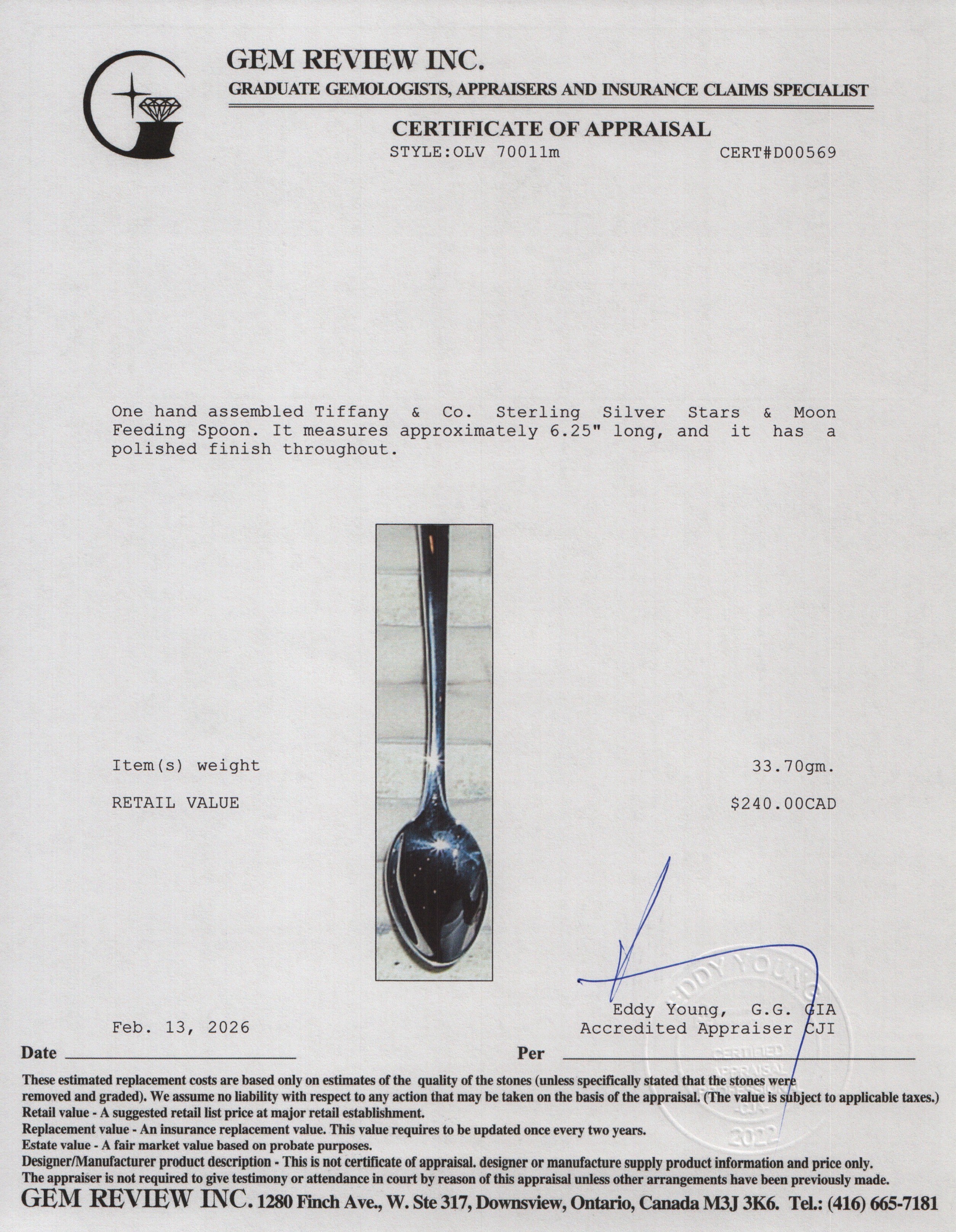 Tiffany & Co. Sterling Silver Man in The Moon Feeding Spoon w/ Box