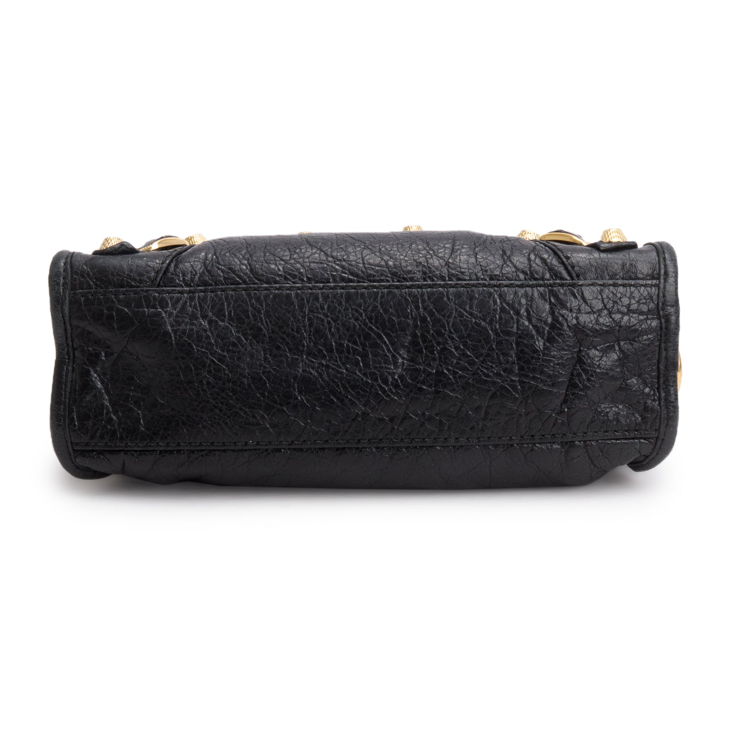 Balenciaga Black Arena Lambskin Leather Classic Mini City Bag w/ Strap