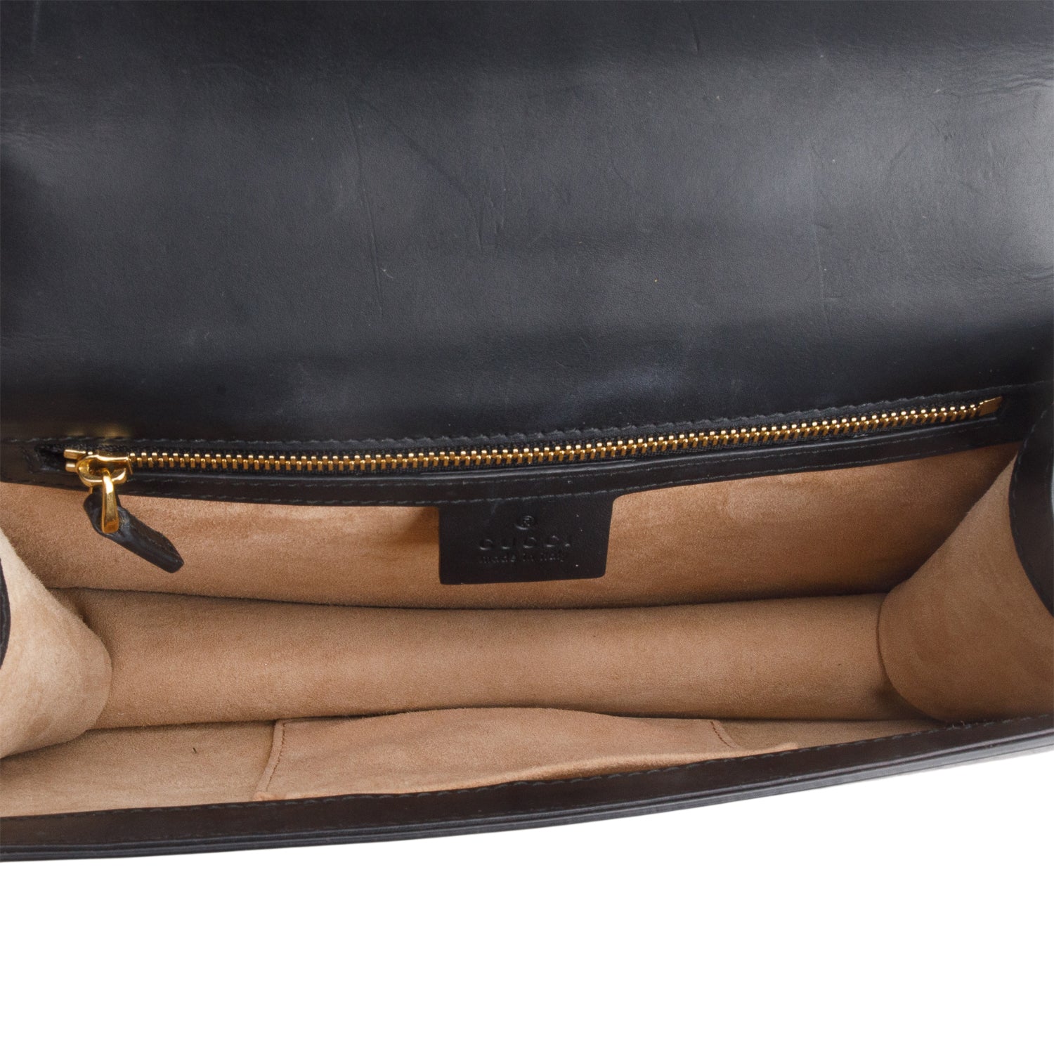 Gucci Black Calfskin Leather Web Small Sylvie Shoulder Bag