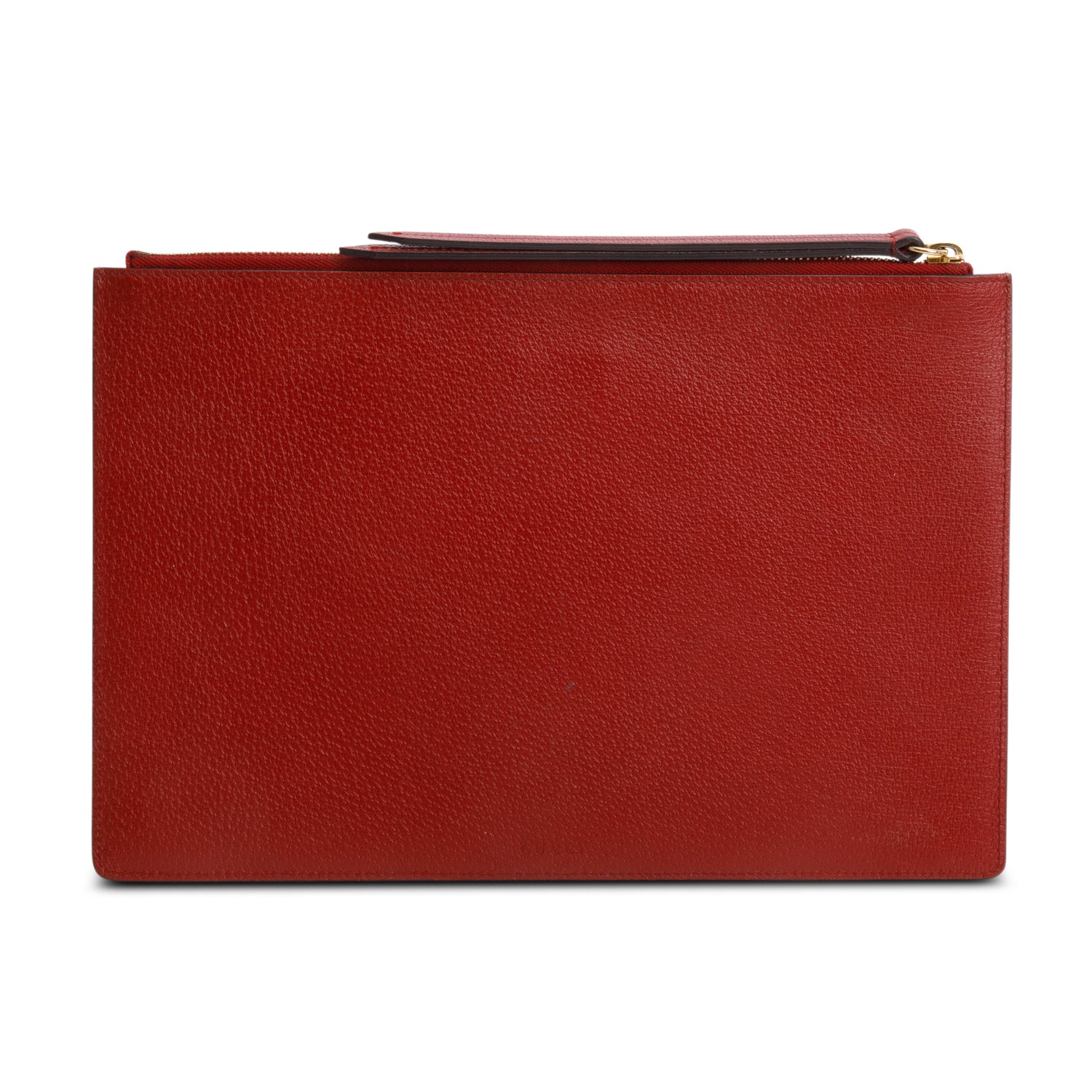 Gucci Red GG Supreme Monogram Tian Large Zip Pouch w/ Box