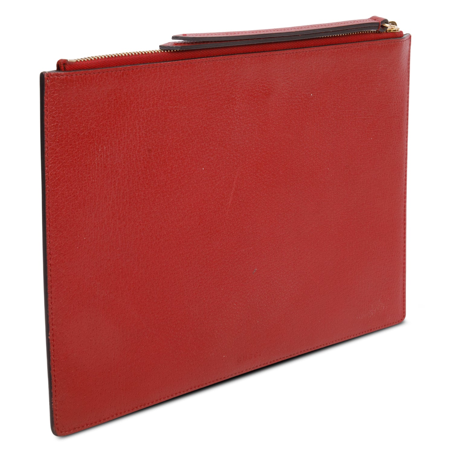 Gucci Red GG Supreme Monogram Tian Large Zip Pouch w/ Box