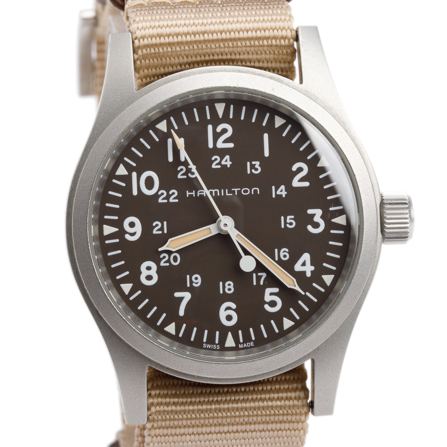 Hamilton Stainless Steel Khaki Field Mechanical 38 MM Watch H6942990 w/ Box & Papers