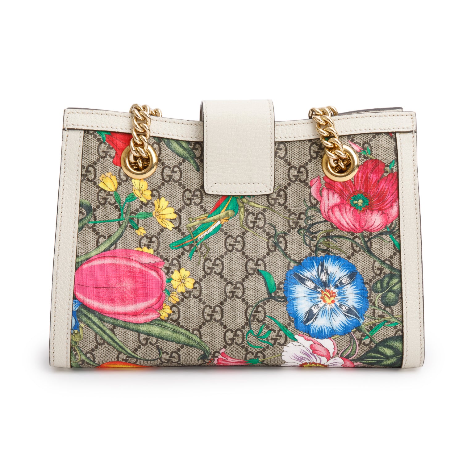 Gucci GG Supreme Monogram Flora Small Padlock Tote