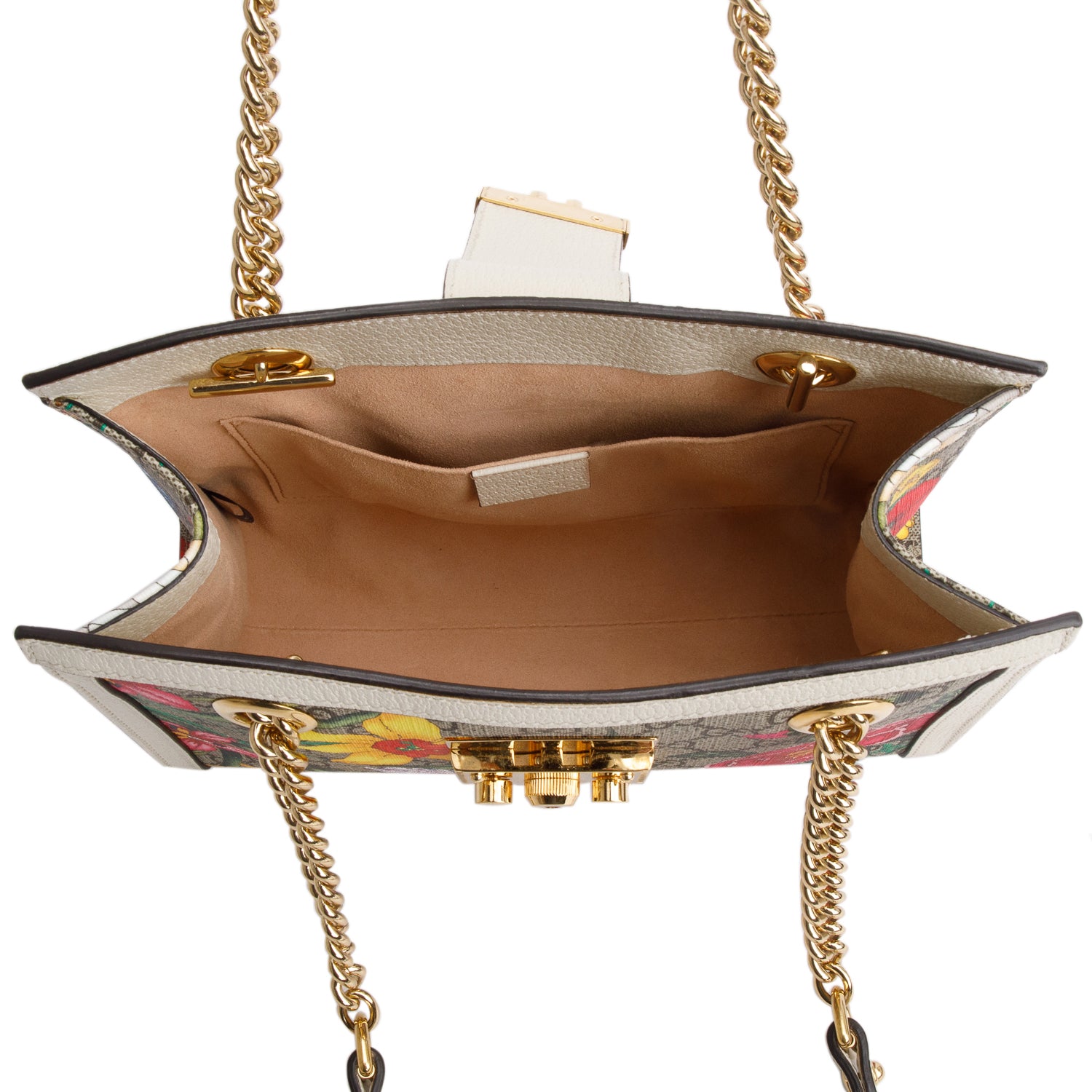 Gucci GG Supreme Monogram Flora Small Padlock Tote