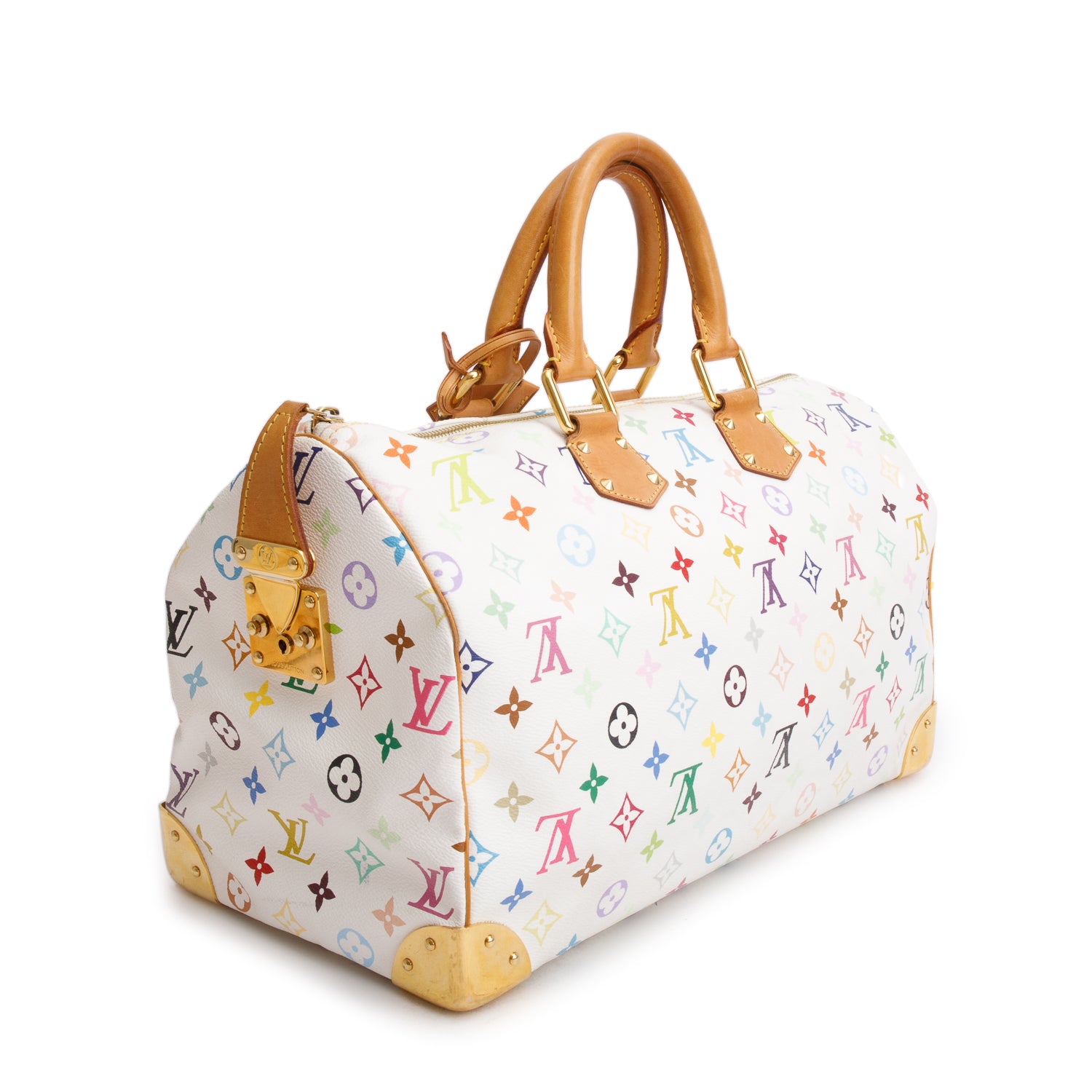 Louis Vuitton White Multicolor Speedy 40