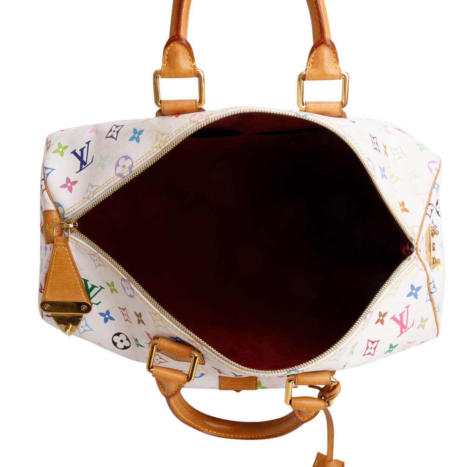 Louis Vuitton White Multicolor Speedy 40