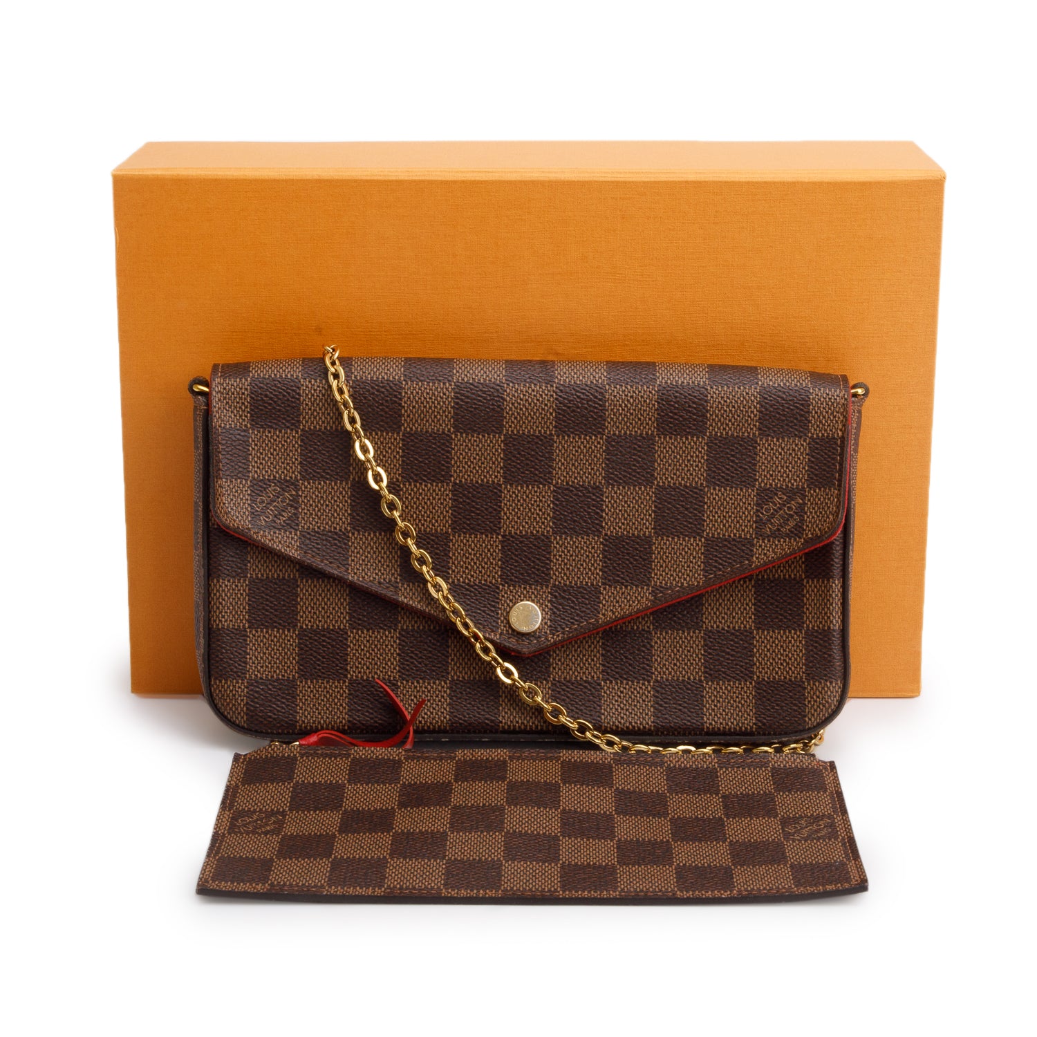 Louis Vuitton Damier Ebene Felicie Pochette Bag w/ Insert & Box