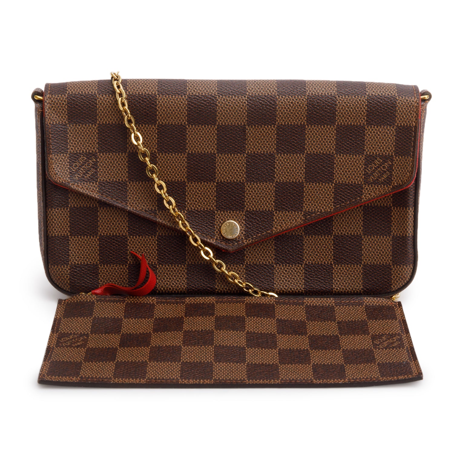 Louis Vuitton Damier Ebene Felicie Pochette Bag w/ Insert & Box