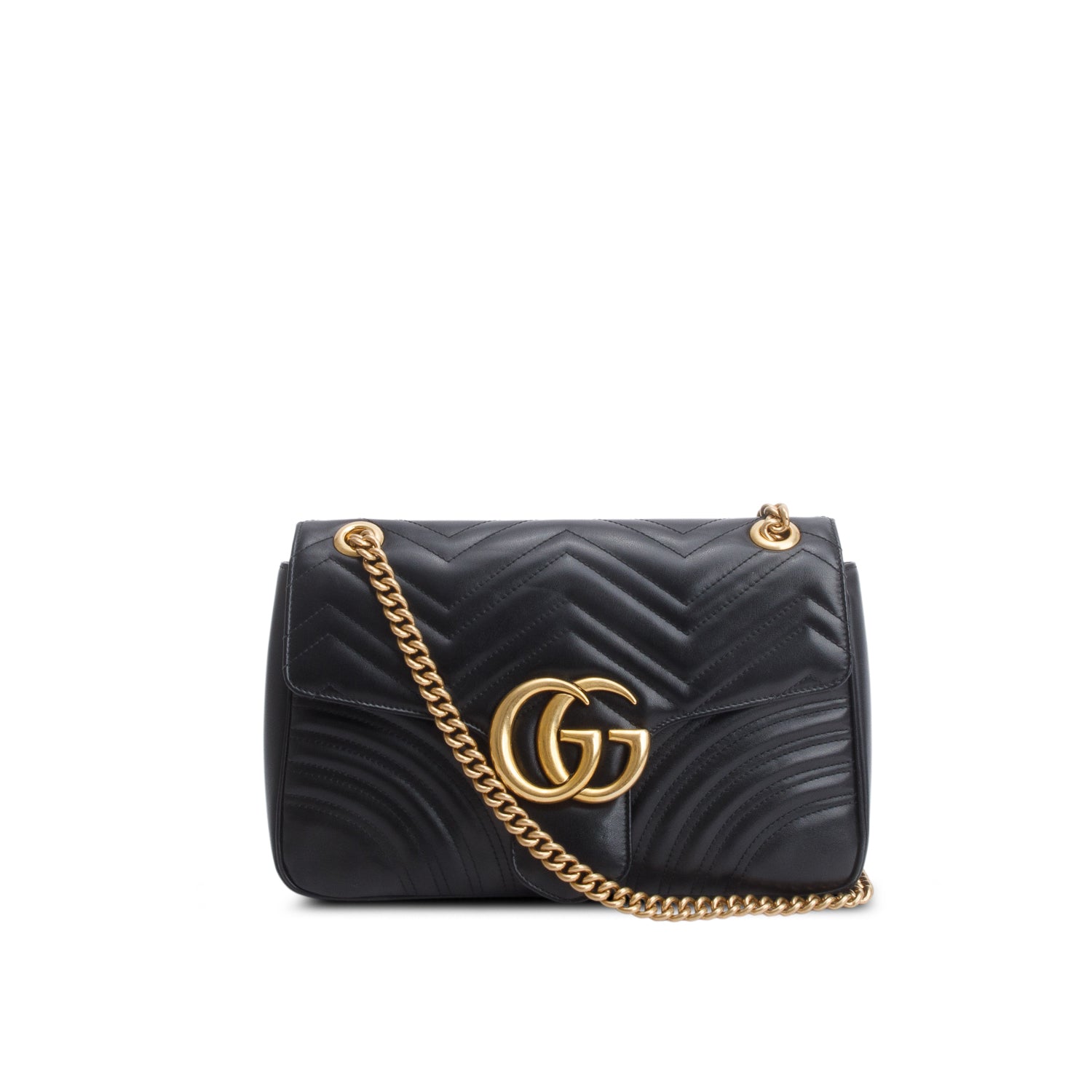 Gucci Black GG Marmont Matelasse Medium Shoulder Bag