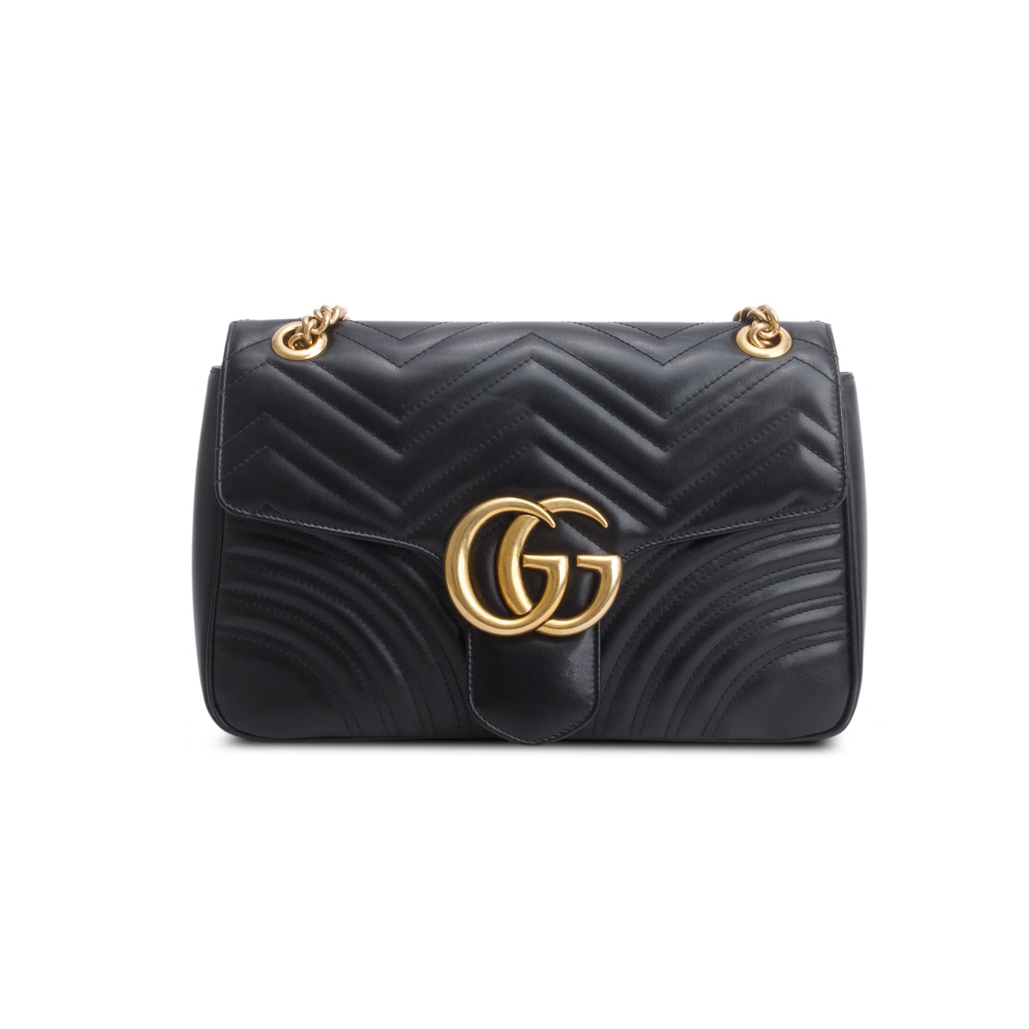 Gucci Black GG Marmont Matelasse Medium Shoulder Bag