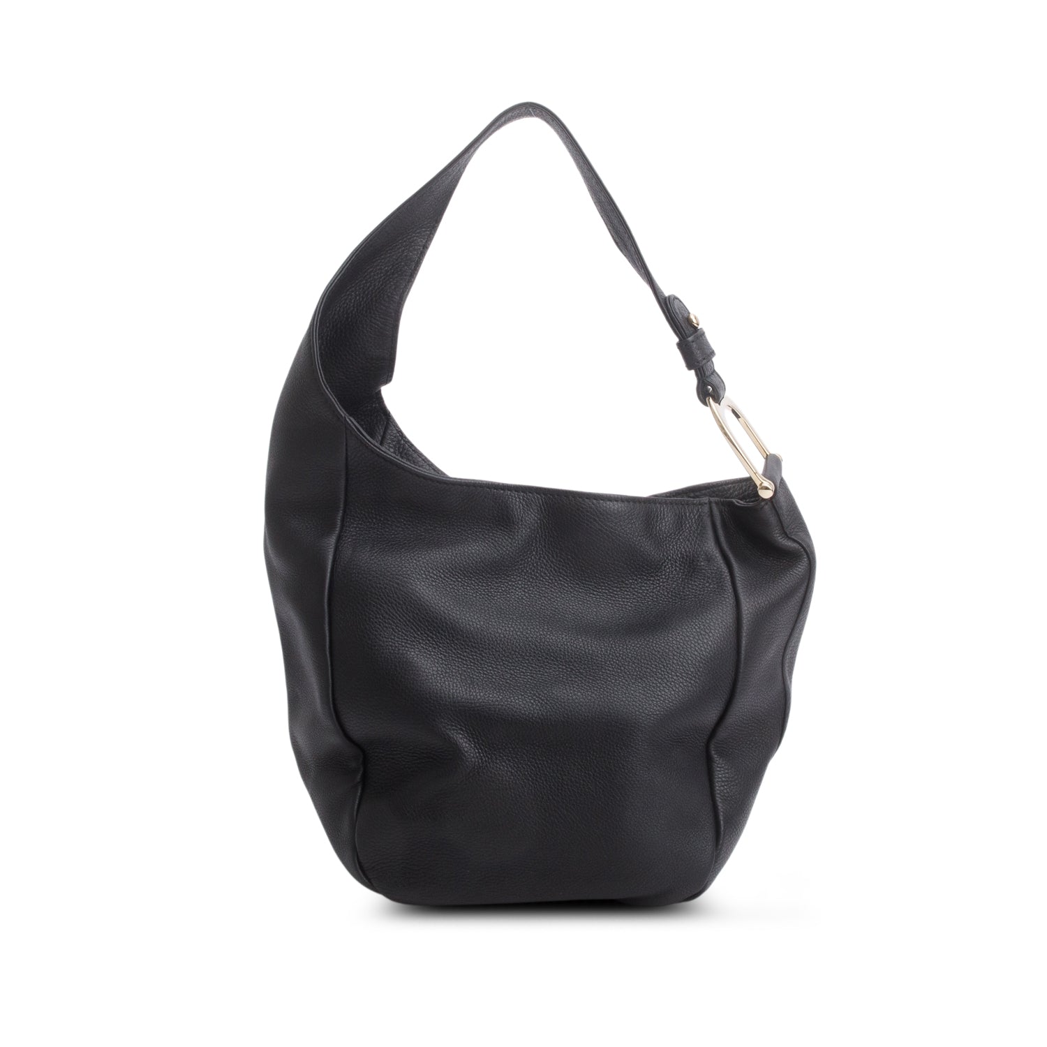 Gucci Black Grained Leather Horsebit Medium Greenwhich Hobo Bag