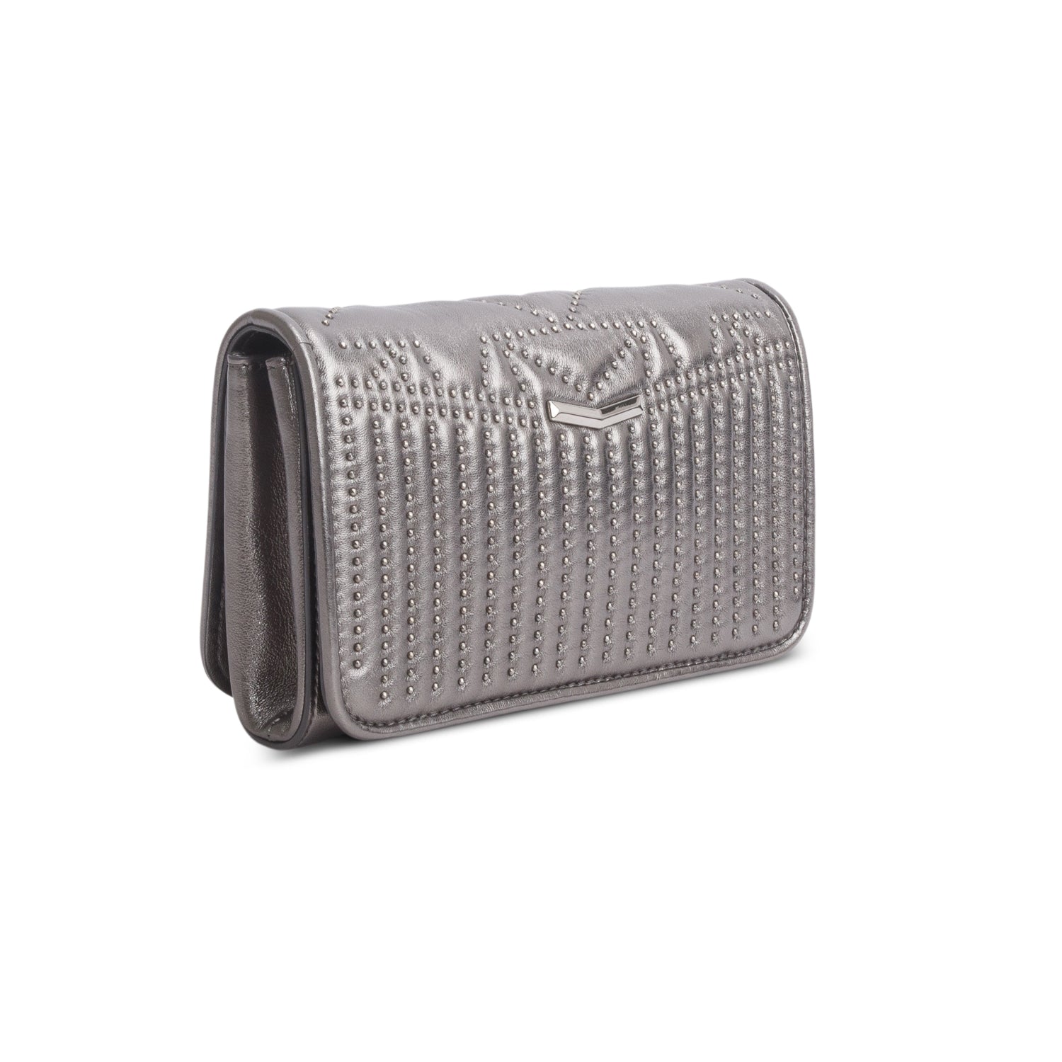 Jimmy Choo Silver Nappa Star Quilted Studded Helia Crossbody Bag