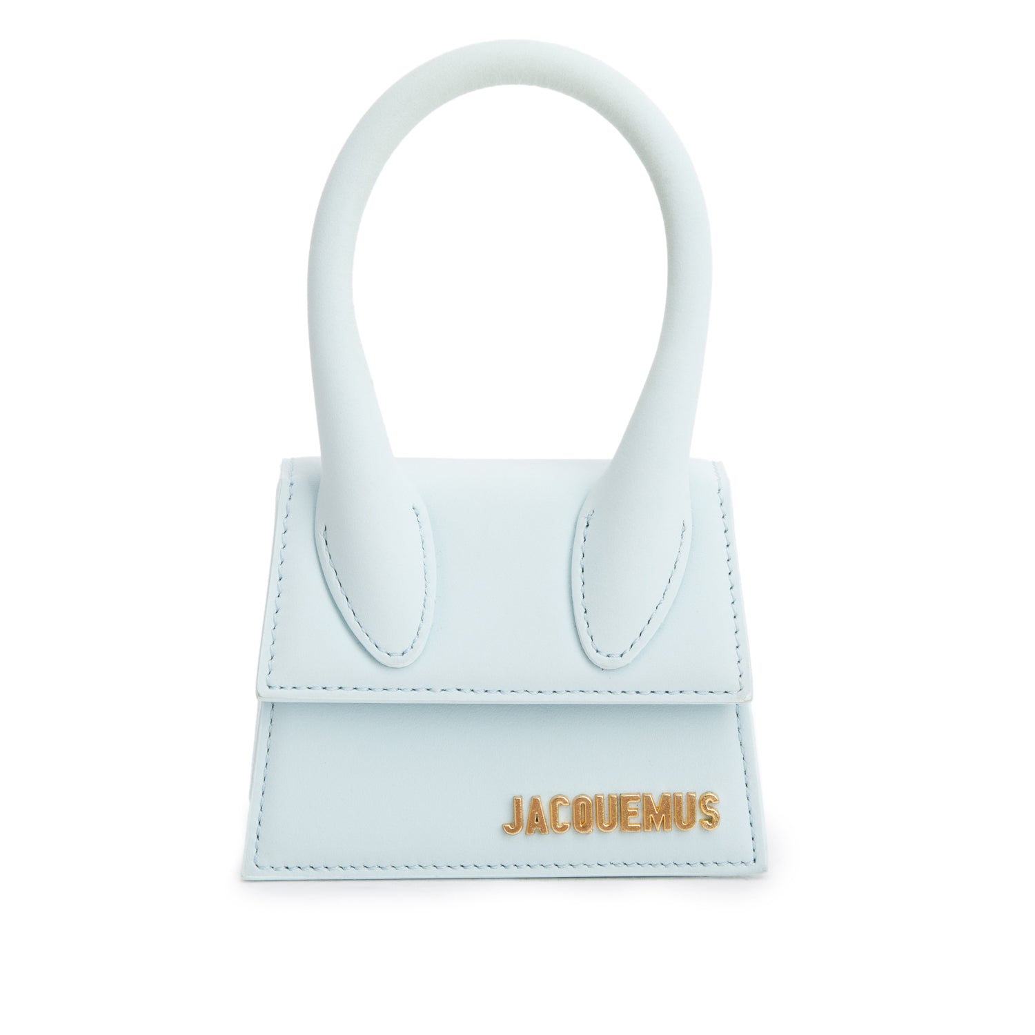 Jacquemus Blue Calfskin Leather Mini Signature Le Chiquito Handle Bag w/ Strap